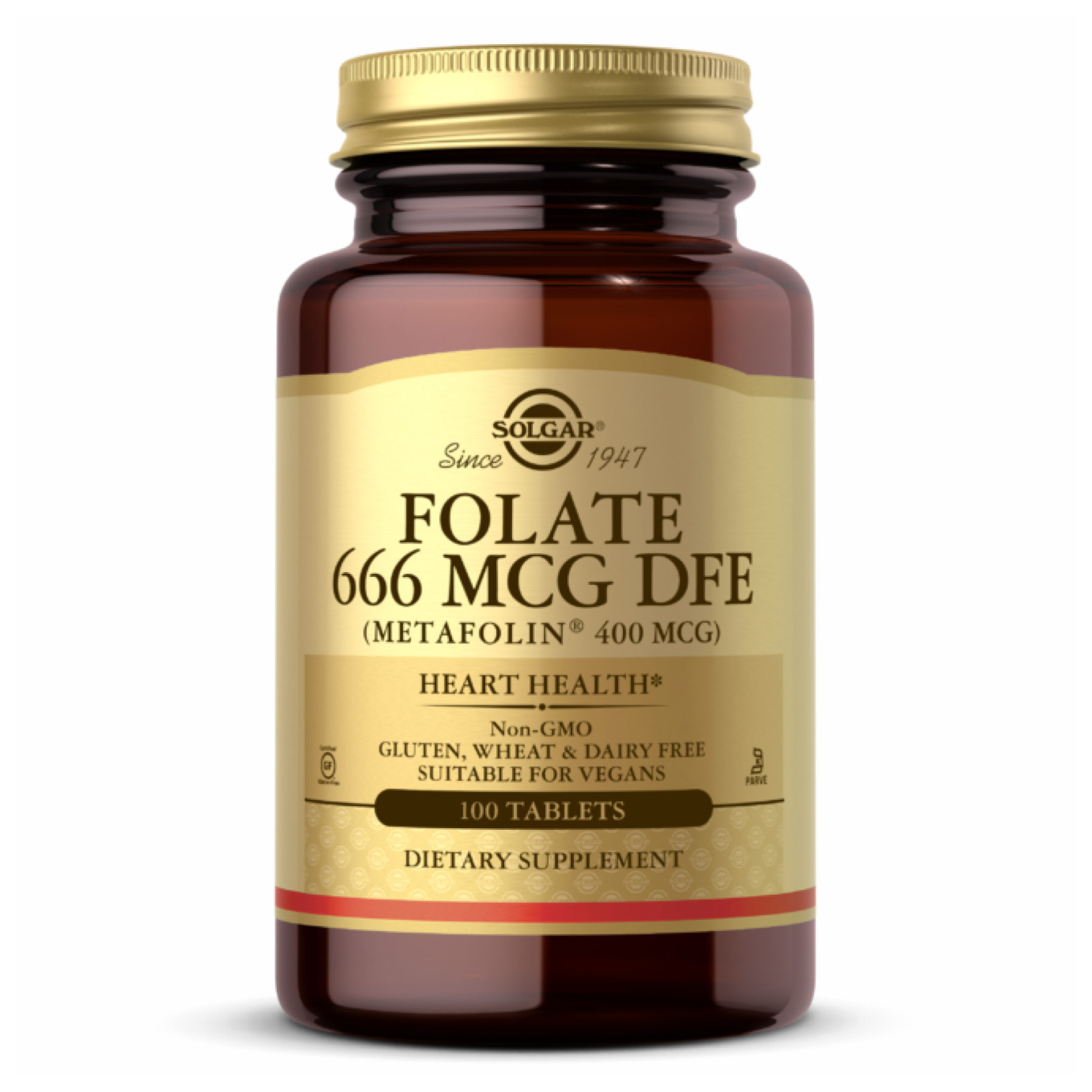 Solgar Folate 400 mcg (as Metafolin) - 100 Tabs 2022-10-0753
