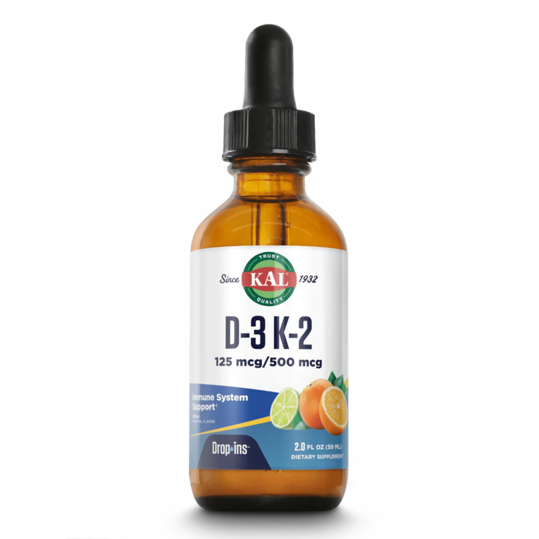 KAL D3 K2 DropIns 125mcg - 2 oz Citrus 2022-10-0998
