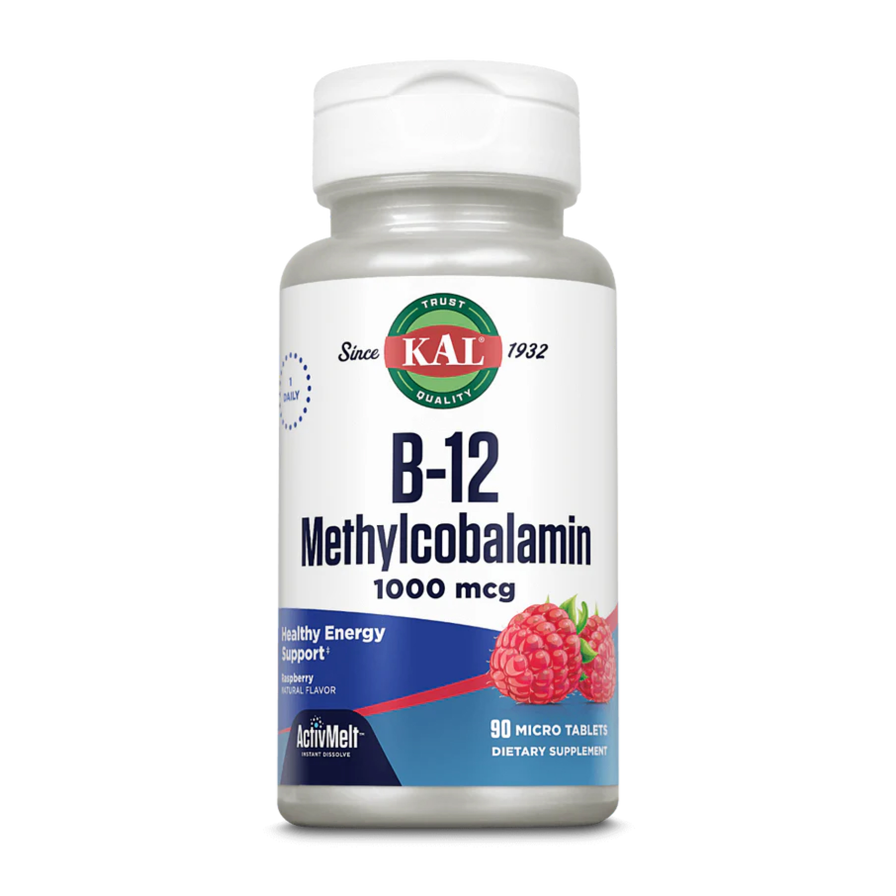 KAL B-12 Methylcobalamin 1000 mcg - 90 tabs Raspberry 2023-10-4418
