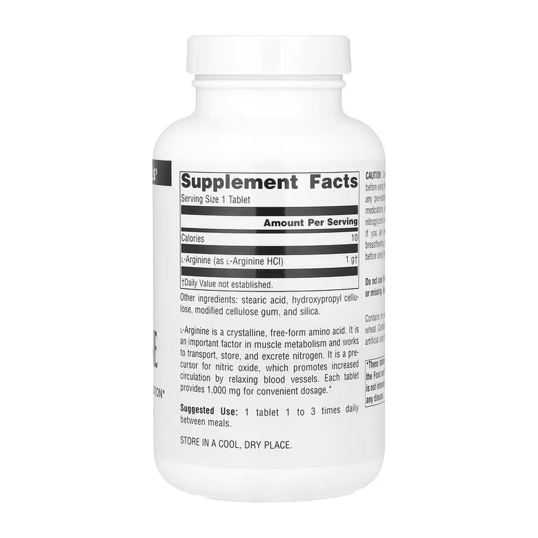 Source Naturals L-Arginine 1000 mg - 100 tabs 2023-10-6148
