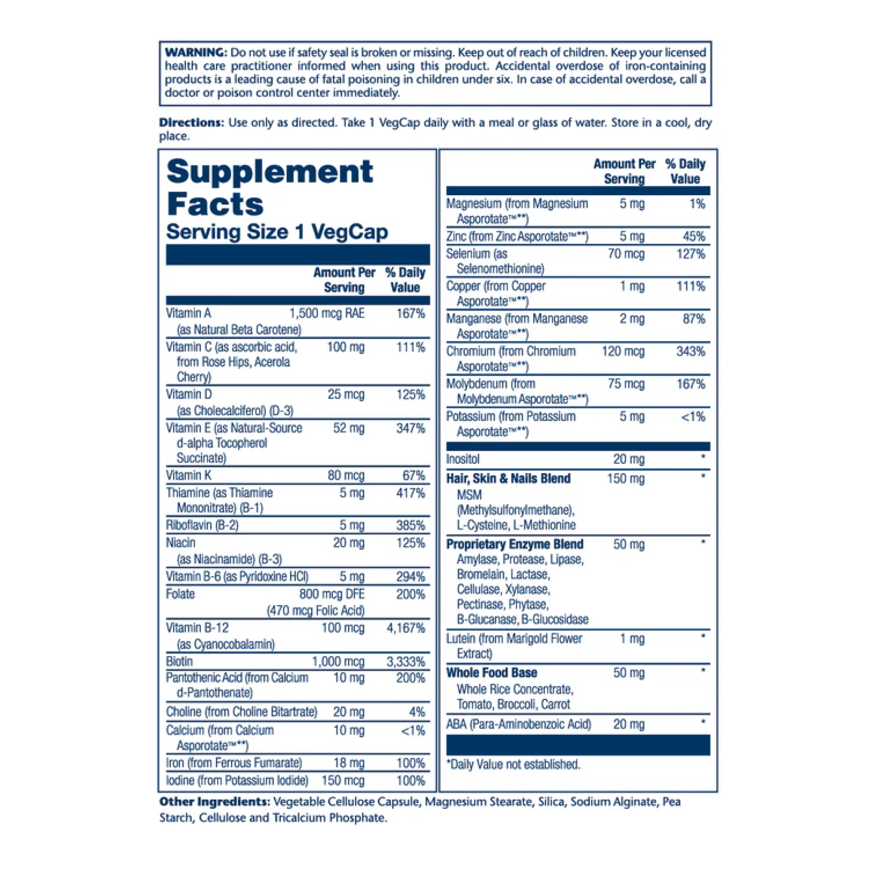 Solaray Once Daily Woman Multi-Vitamin - 90 vcaps 2023-10-2419