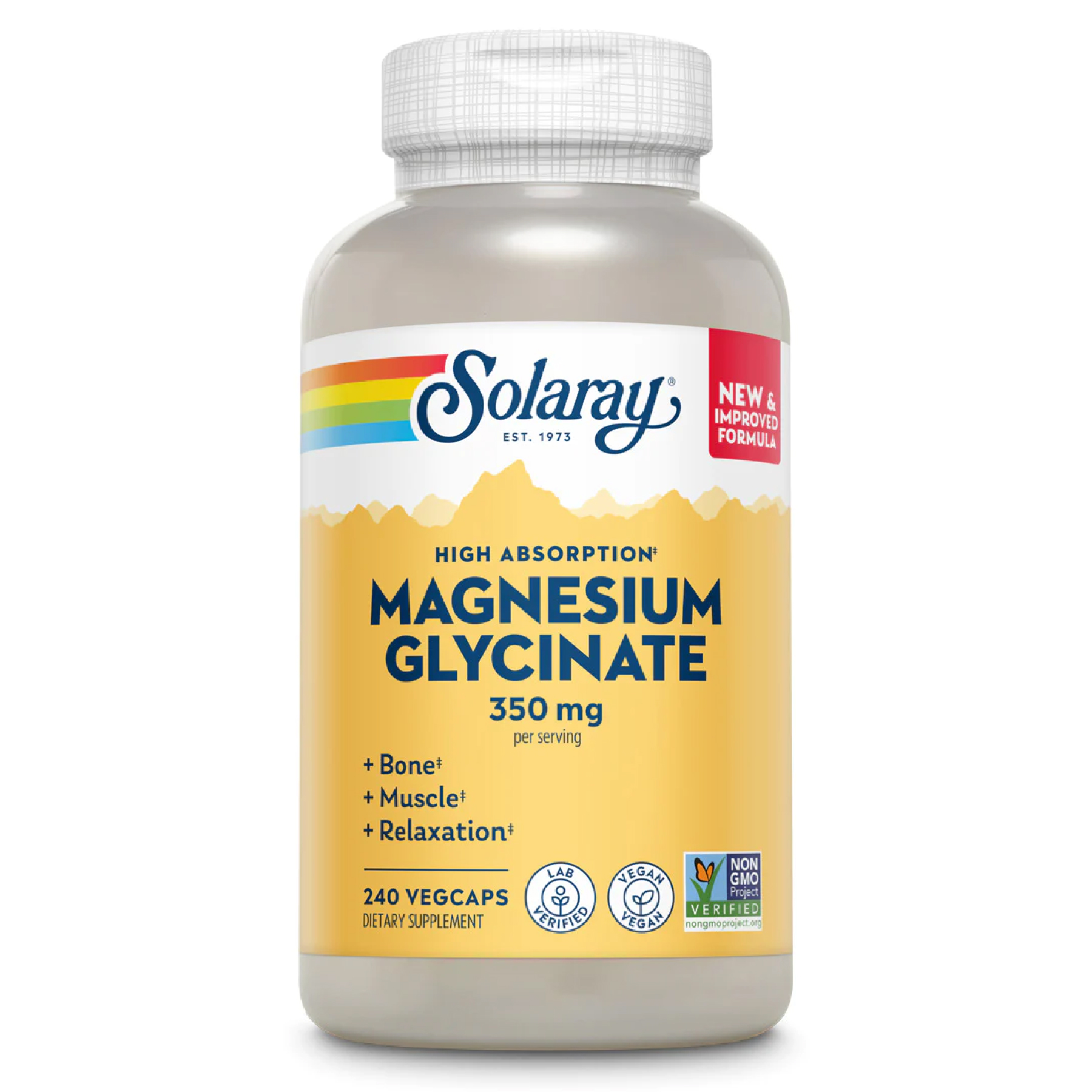 Solaray Magnesium Glycinate 350mg - 240 vcaps 2022-10-2451