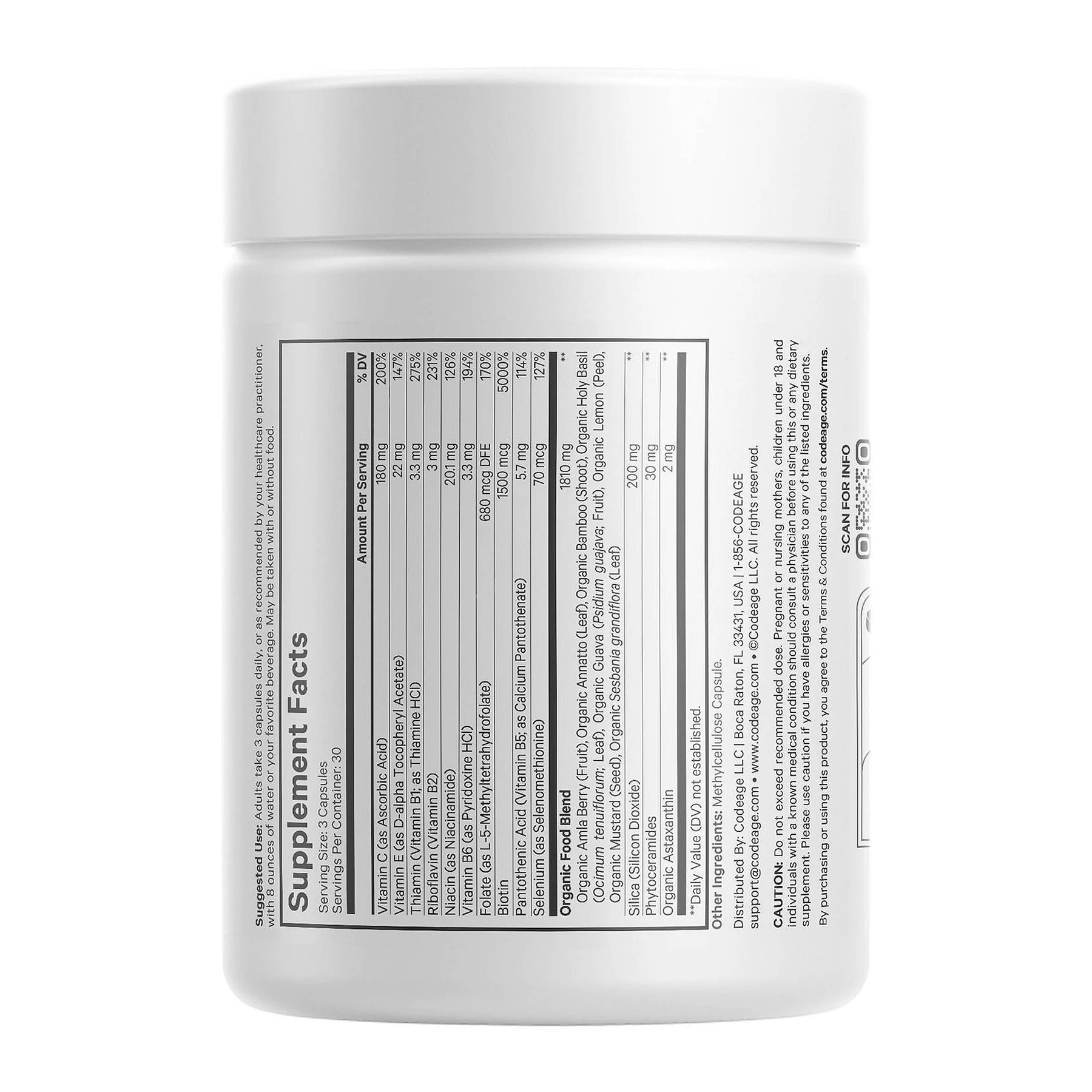 Codeage Beauty Tonic Biotin Supplement + Vitamins & Minerals - 90 vcaps 2023-10-7620