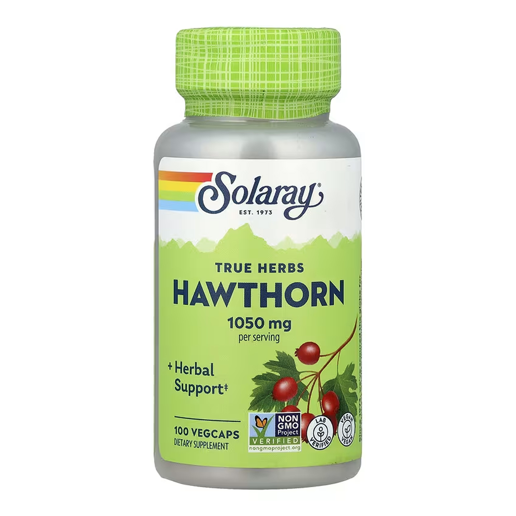 Solaray Hawthorn Berry 525mg - 100 vcaps 2023-10-6962