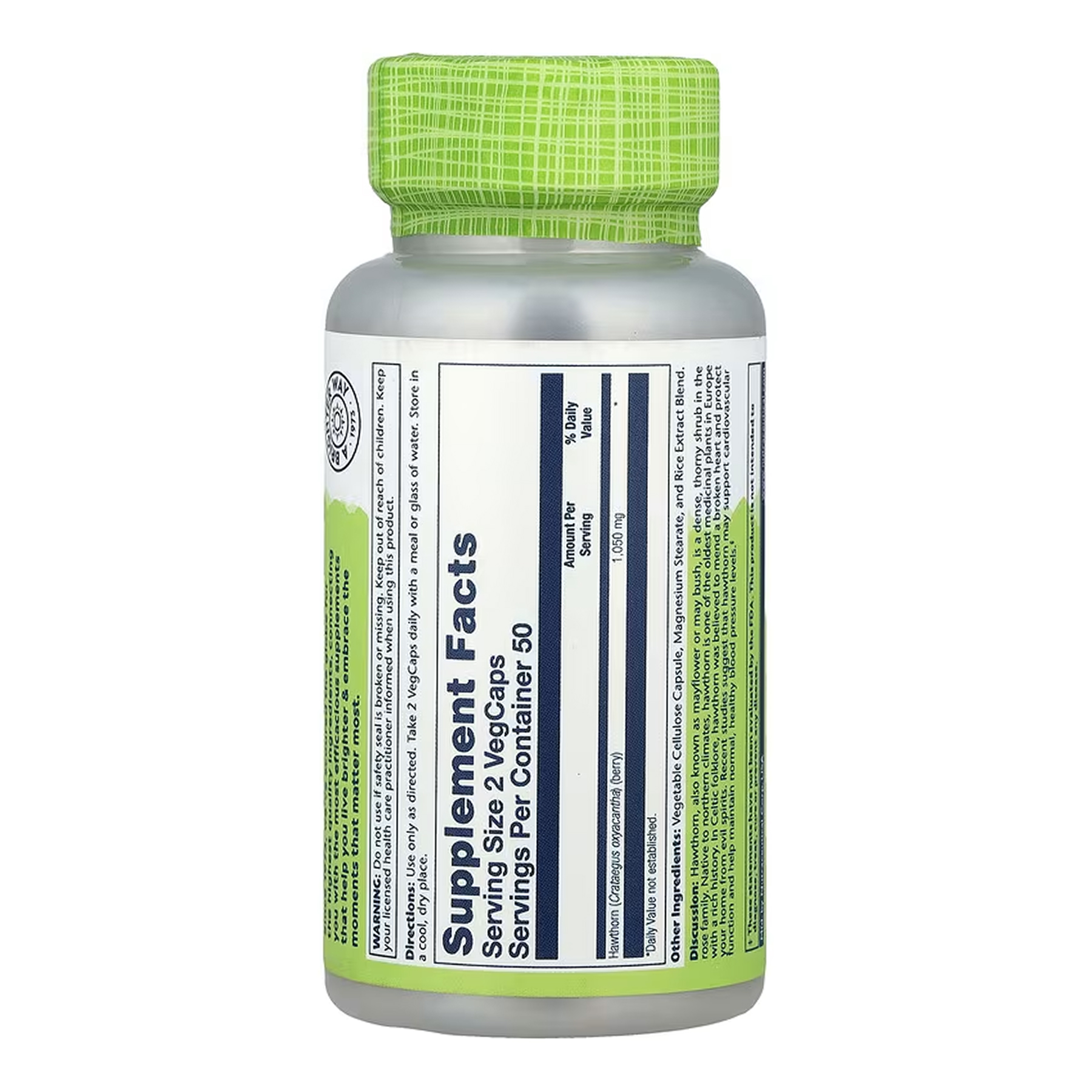 Solaray Hawthorn Berry 525mg - 100 vcaps 2023-10-6962