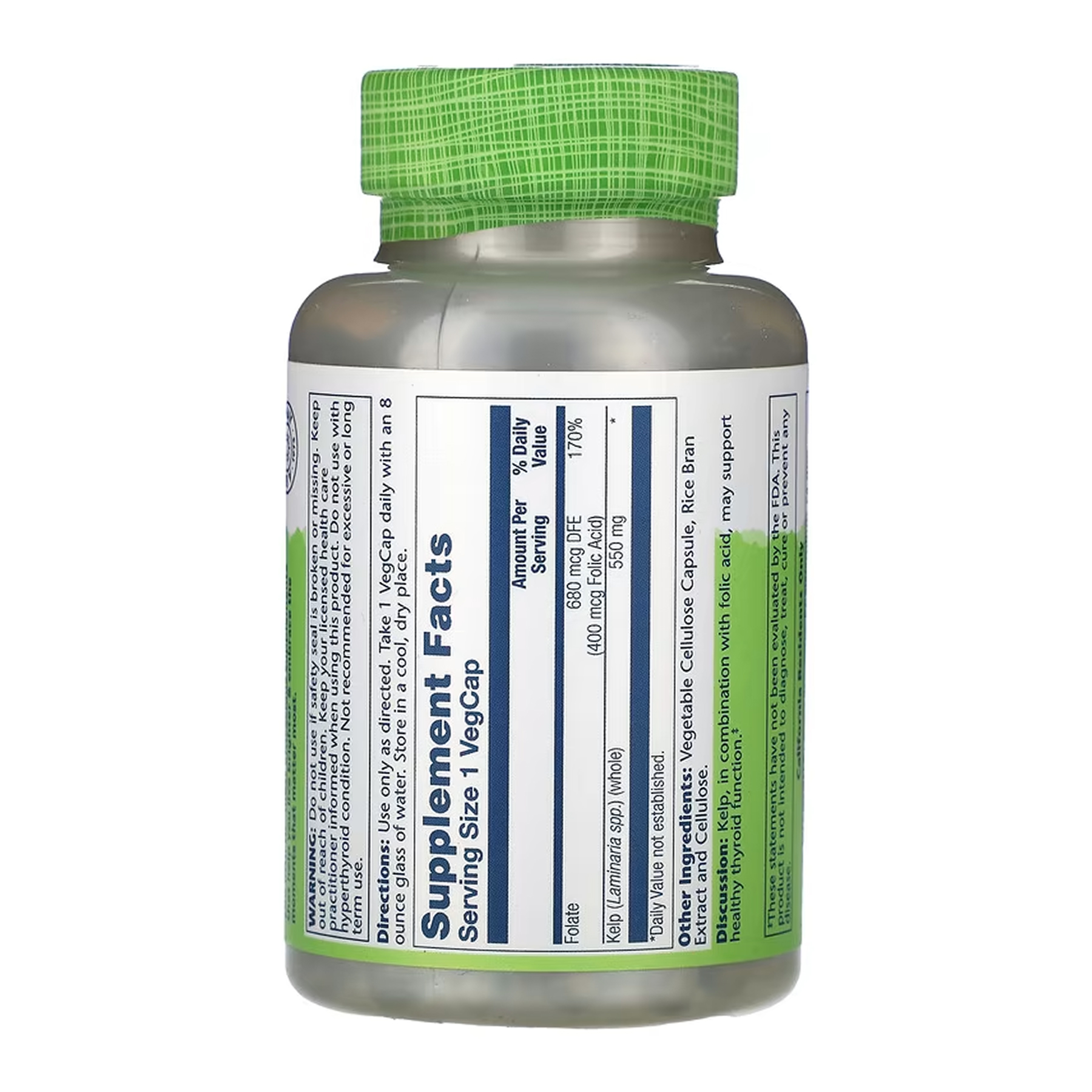 Solaray Kelp 550mg - 180 vcaps 2023-10-6772
