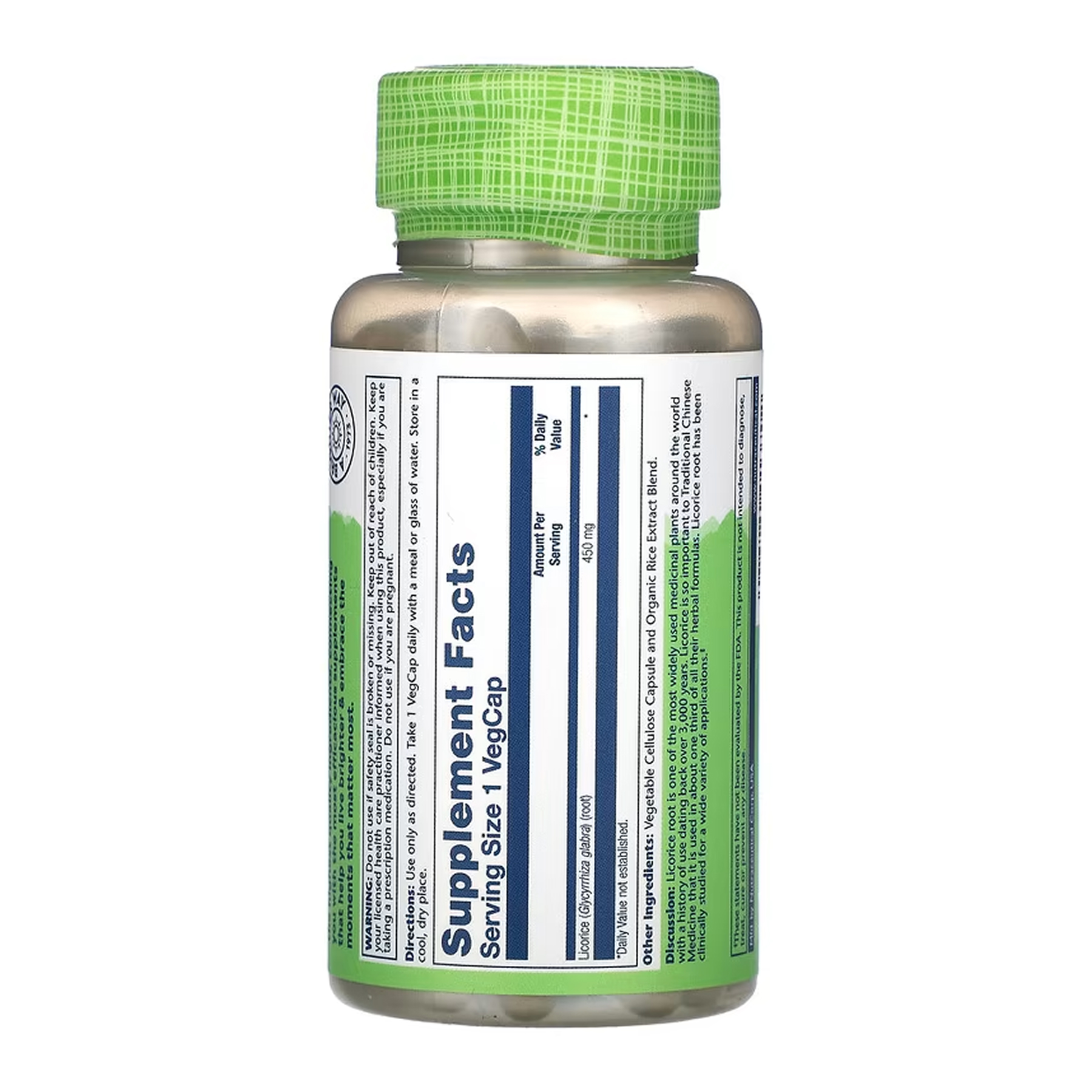 Solaray Licorice 450mg - 100 vcaps 2023-10-6722