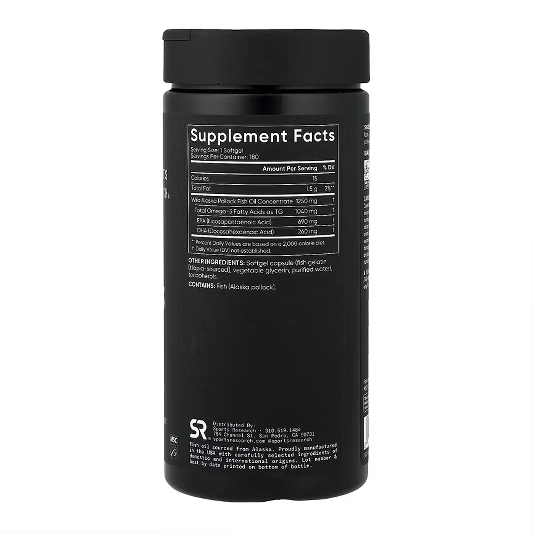 Sport Research Omega-3 Fish Oil Alaska 1250mg - 180 softgels 2023-10-4008