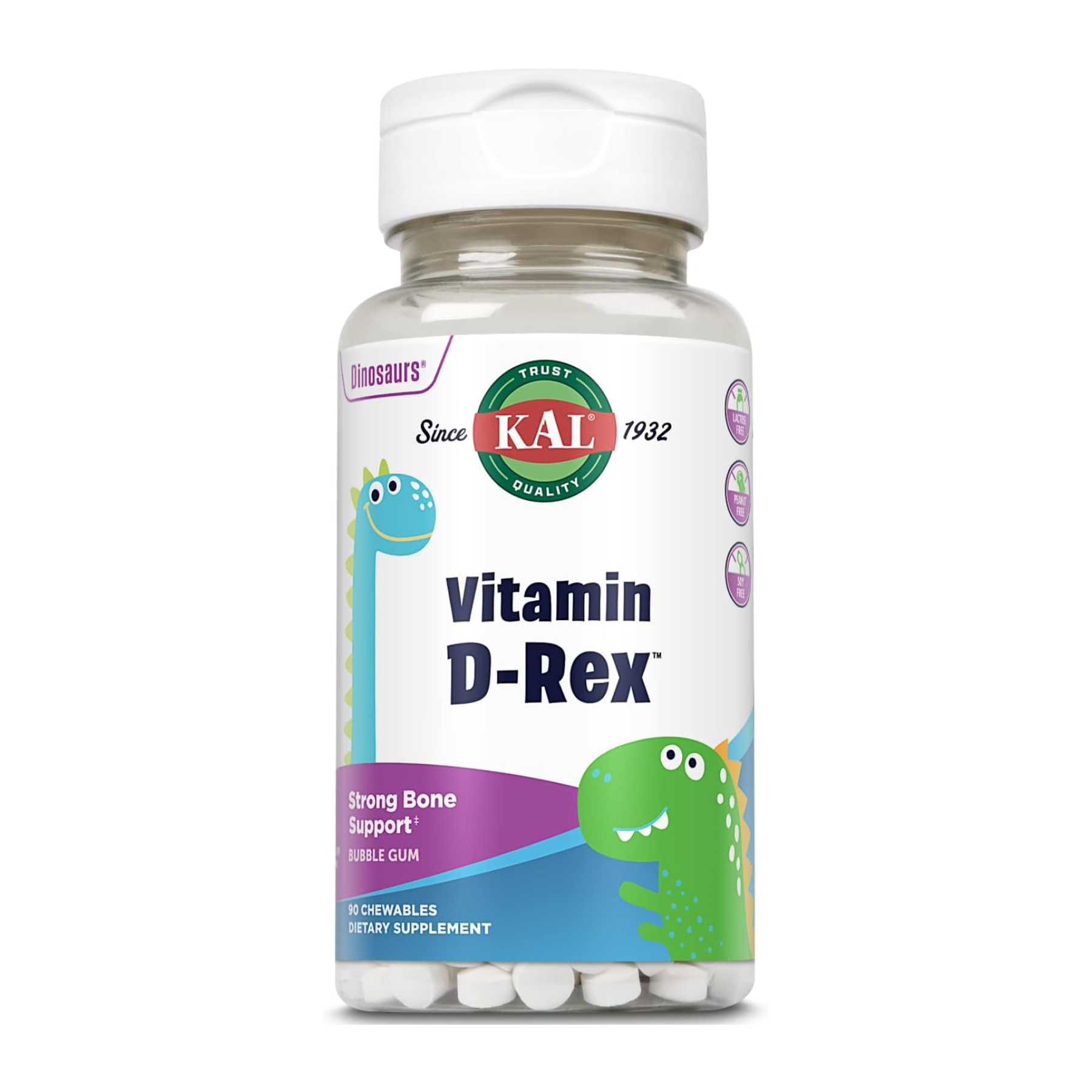 KAL Vitamin D-Rex 10mcg - 90 сhewable Bubble Gum 2023-10-2156