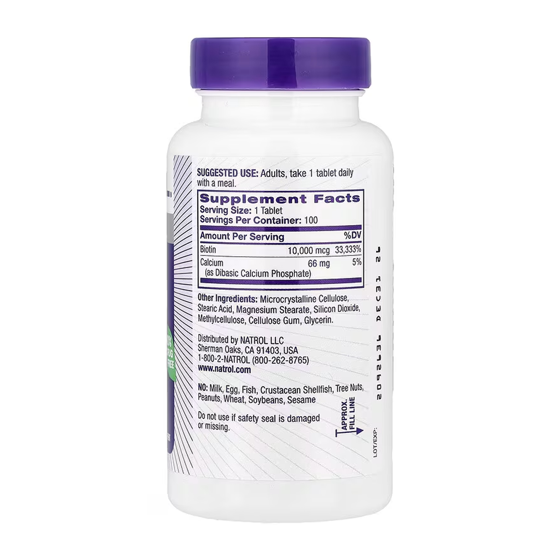 NATROL Biotin 10,000mcg - 100 tabs 100-25-6725399-20