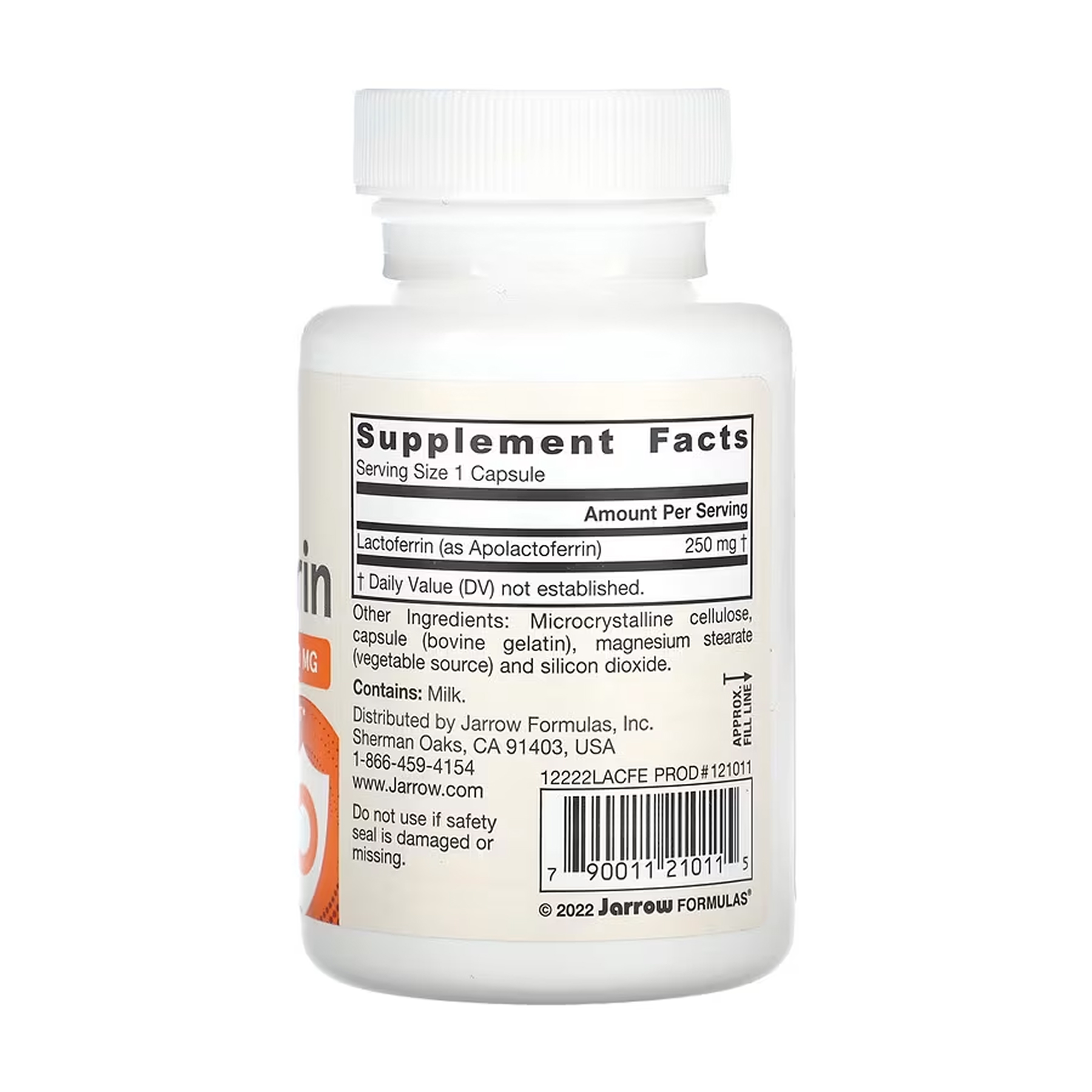 Jarrow Formulas Lactoferrin 250mg - 60 vcaps 2023-10-5587