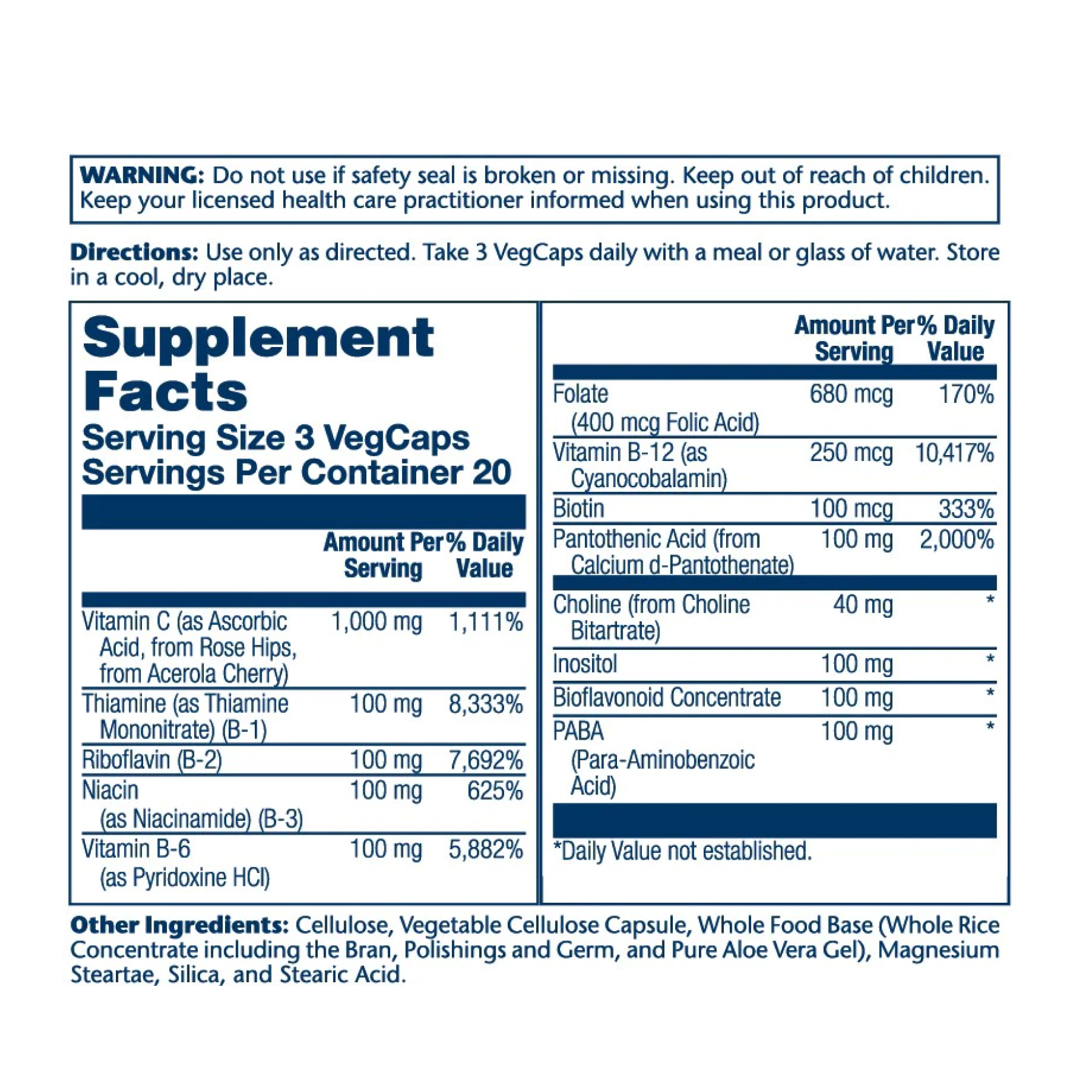 Solaray Mega Vitamin B-Stress - 60 vcaps 2022-10-1785