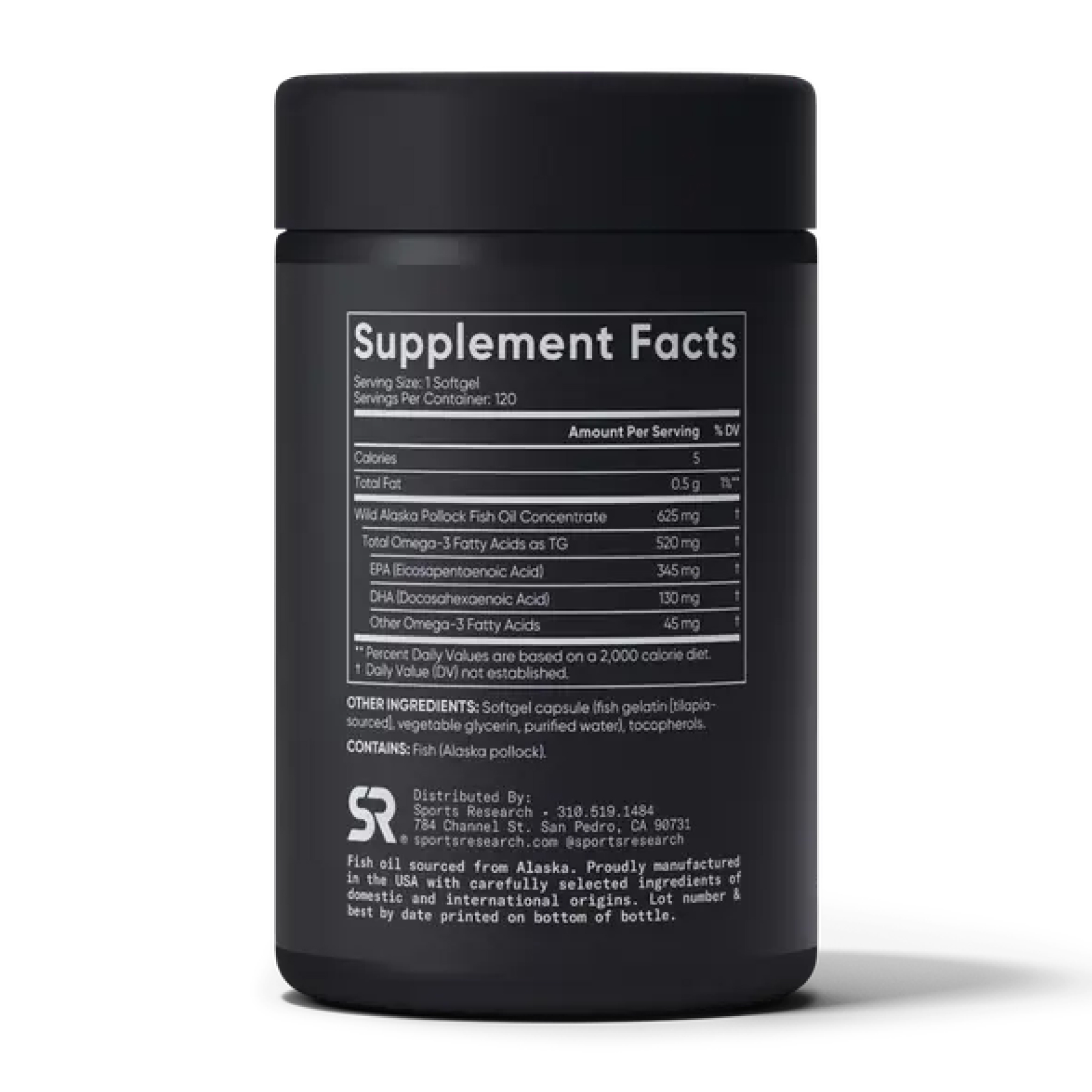 Sport Research Omega-3 Fish Oil Alaska 625mg - 120 mini softgels 2023-10-4009