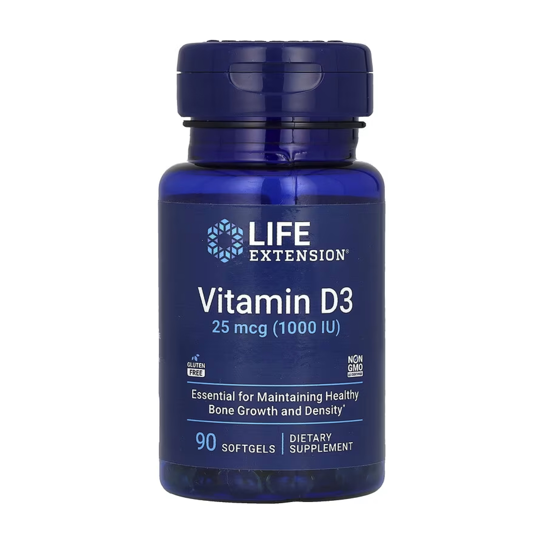 Life Extension Vitamin D3 25 mcg (1000 IU) - 90 softgels 2023-10-3217