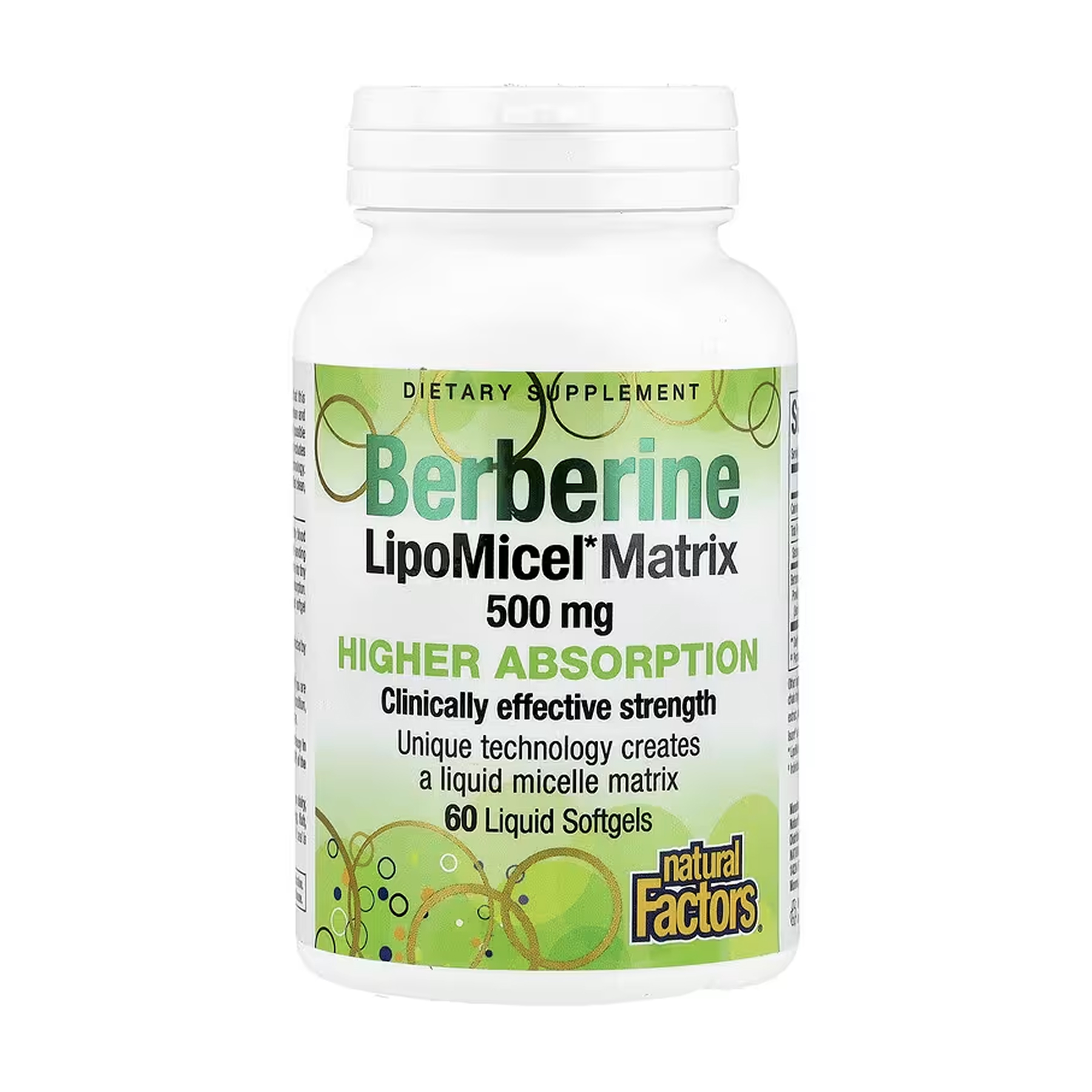 Natural Factors Berberine LipoMicel Matrix - 60 softgels 2023-10-6541