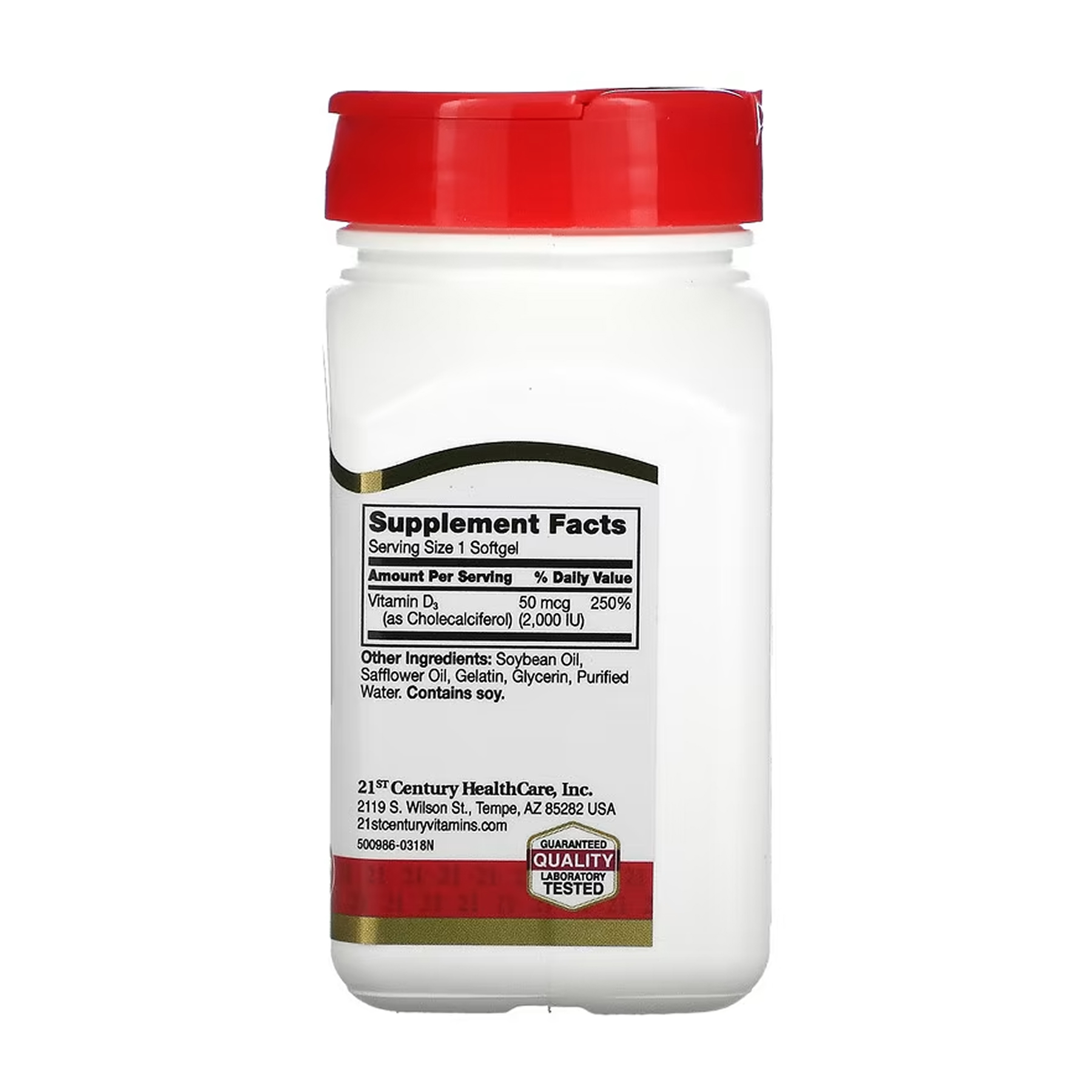 21st Century D3 50 mcg (2000 IU) - 250 softgels 2023-10-7049