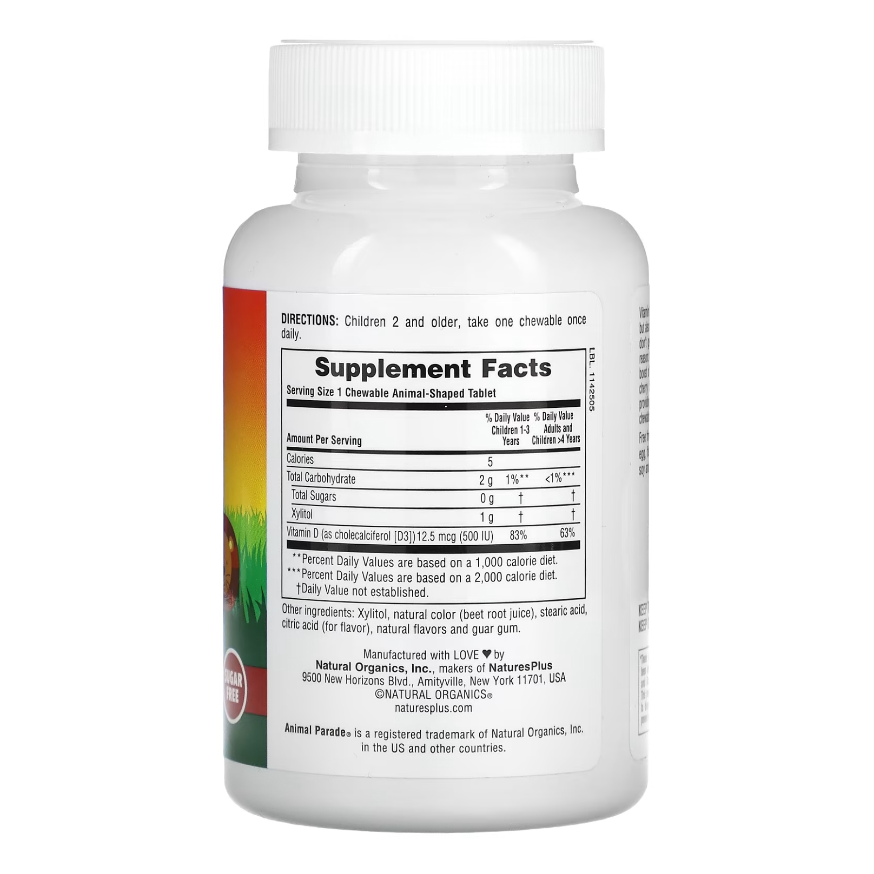 Nature's Plus Sugarfree Vit D3 Chewable - 90 tabs 2022-10-2845