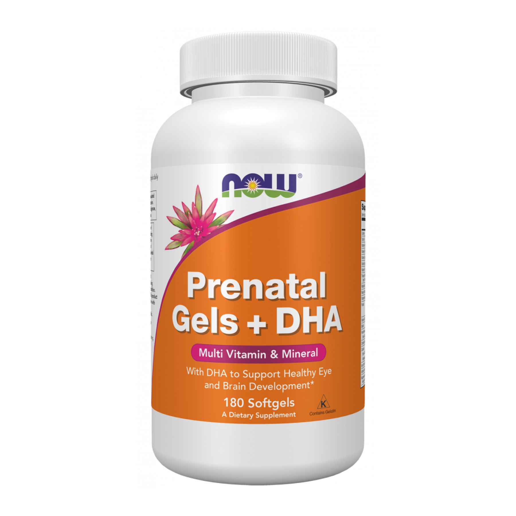 Now Foods Prenatal Gels + DHA - 180 softgels 2023-10-4604
