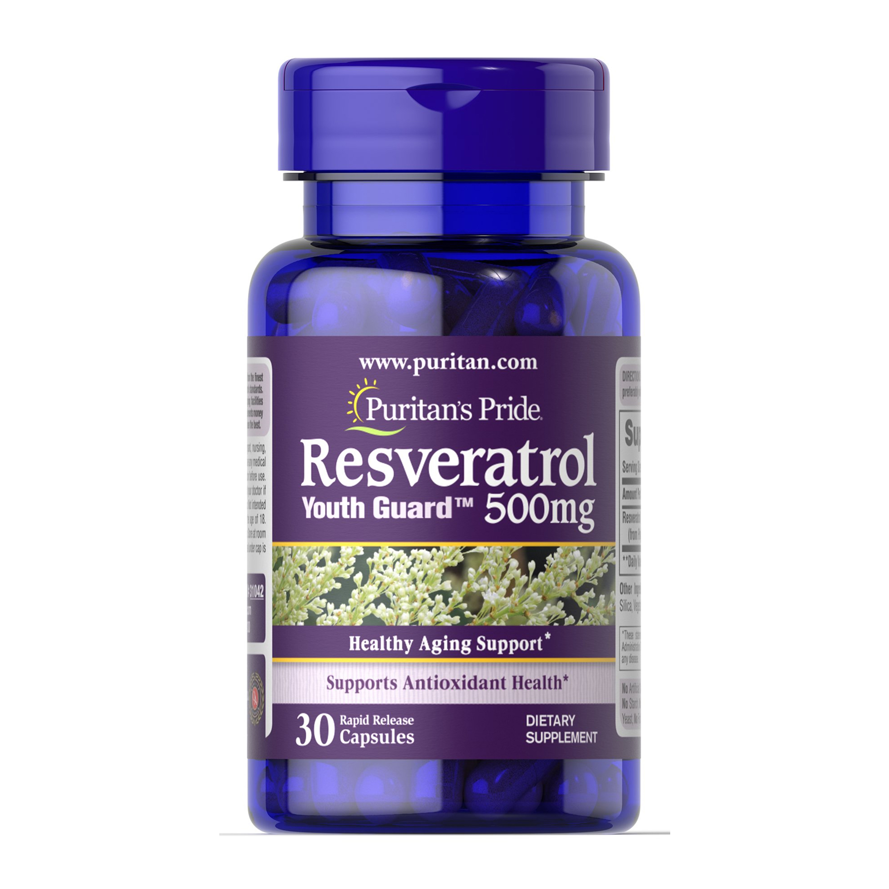 Puritans Pride Resveratrol 500 mg - 30 caps 2023-10-6442
