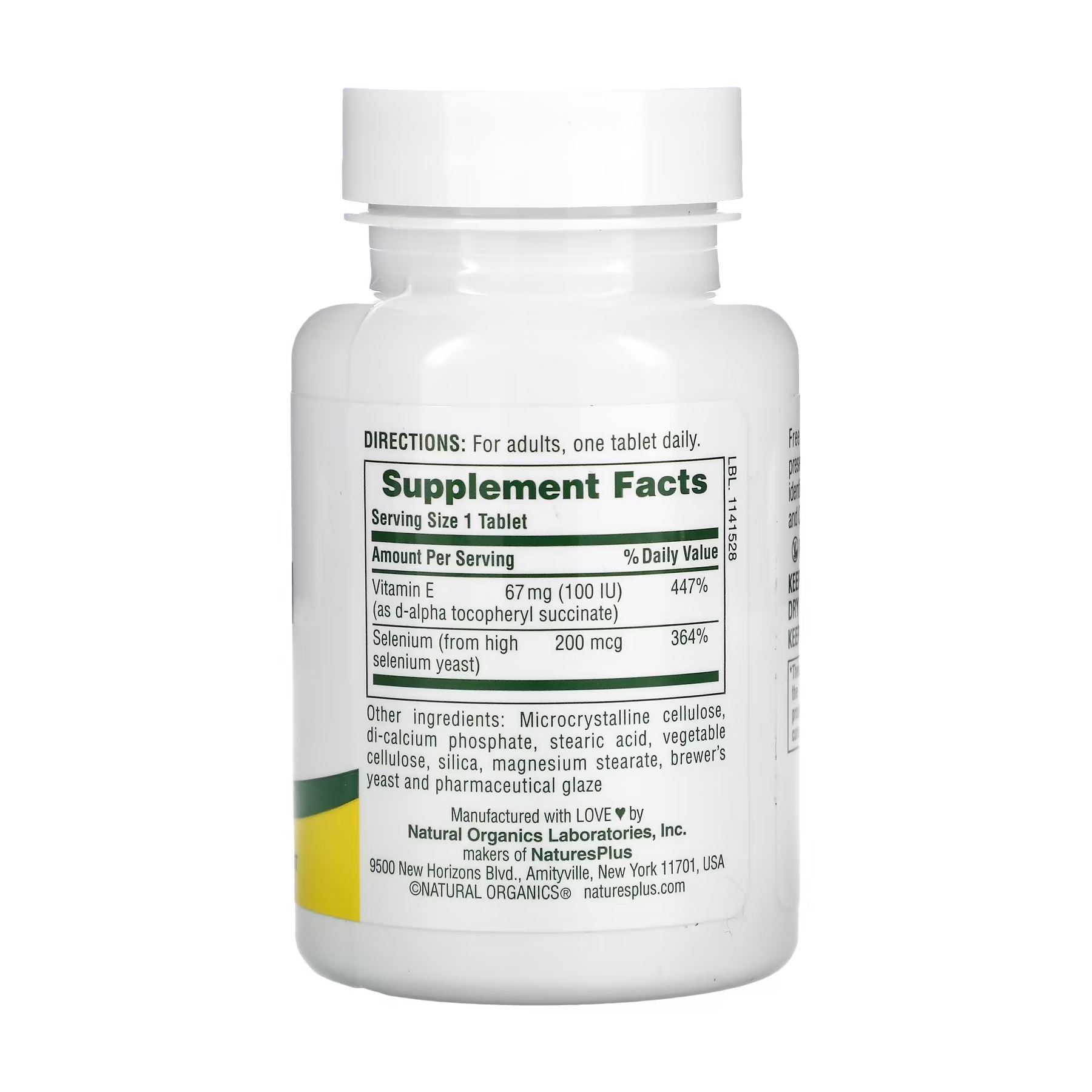 Nature's Plus Super Selenium 200 mcg - 90 tabs 2023-10-3450