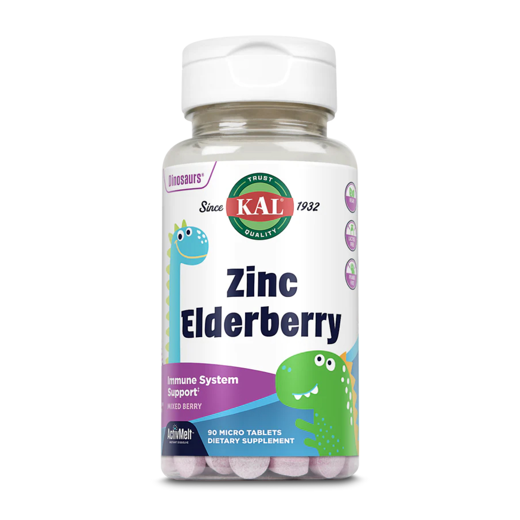 KAL Zinc Elderberry 5mg - 90 tabs Berry 2023-10-2158