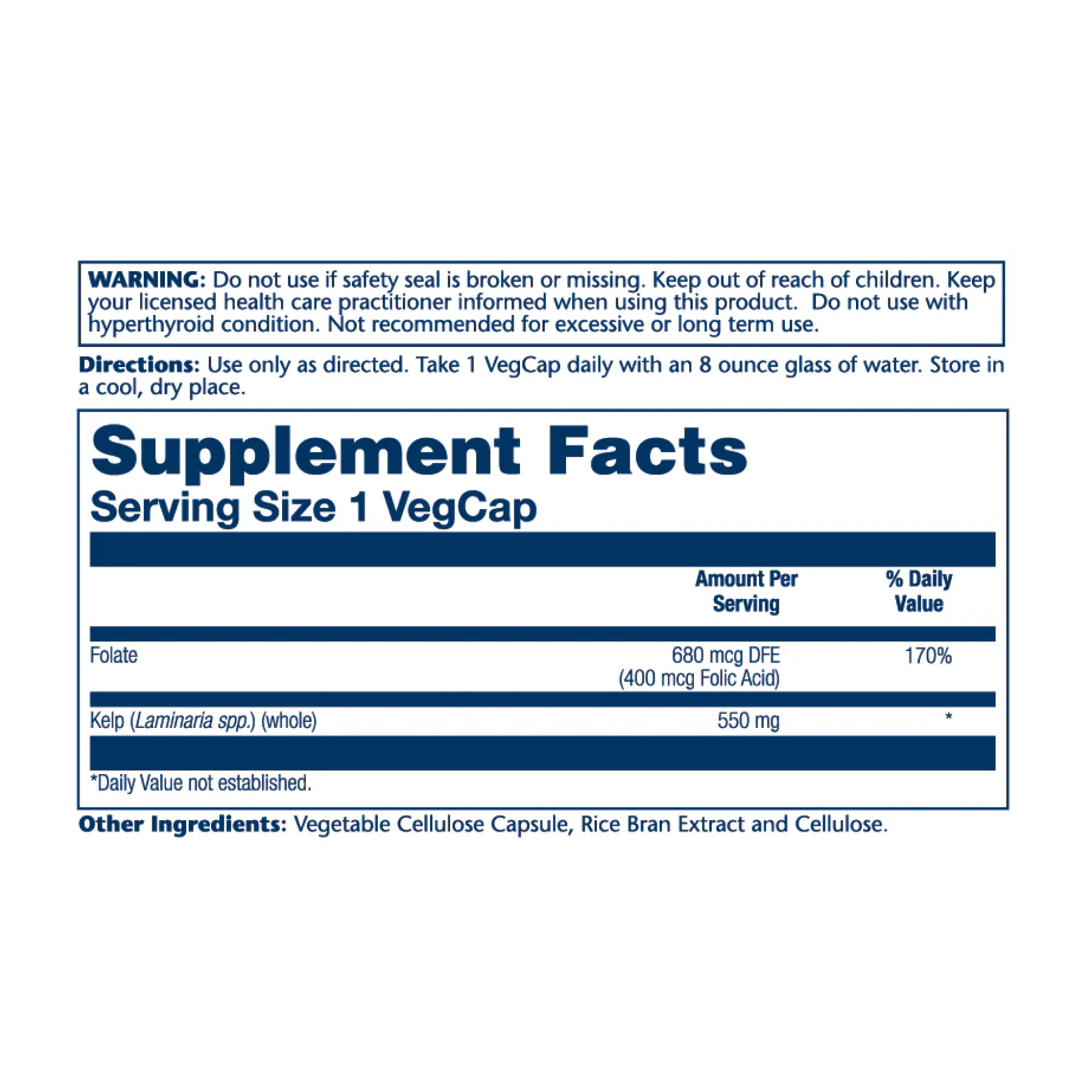 Solaray Kelp Seaweed 550mg - 100 vcaps 2023-10-4422