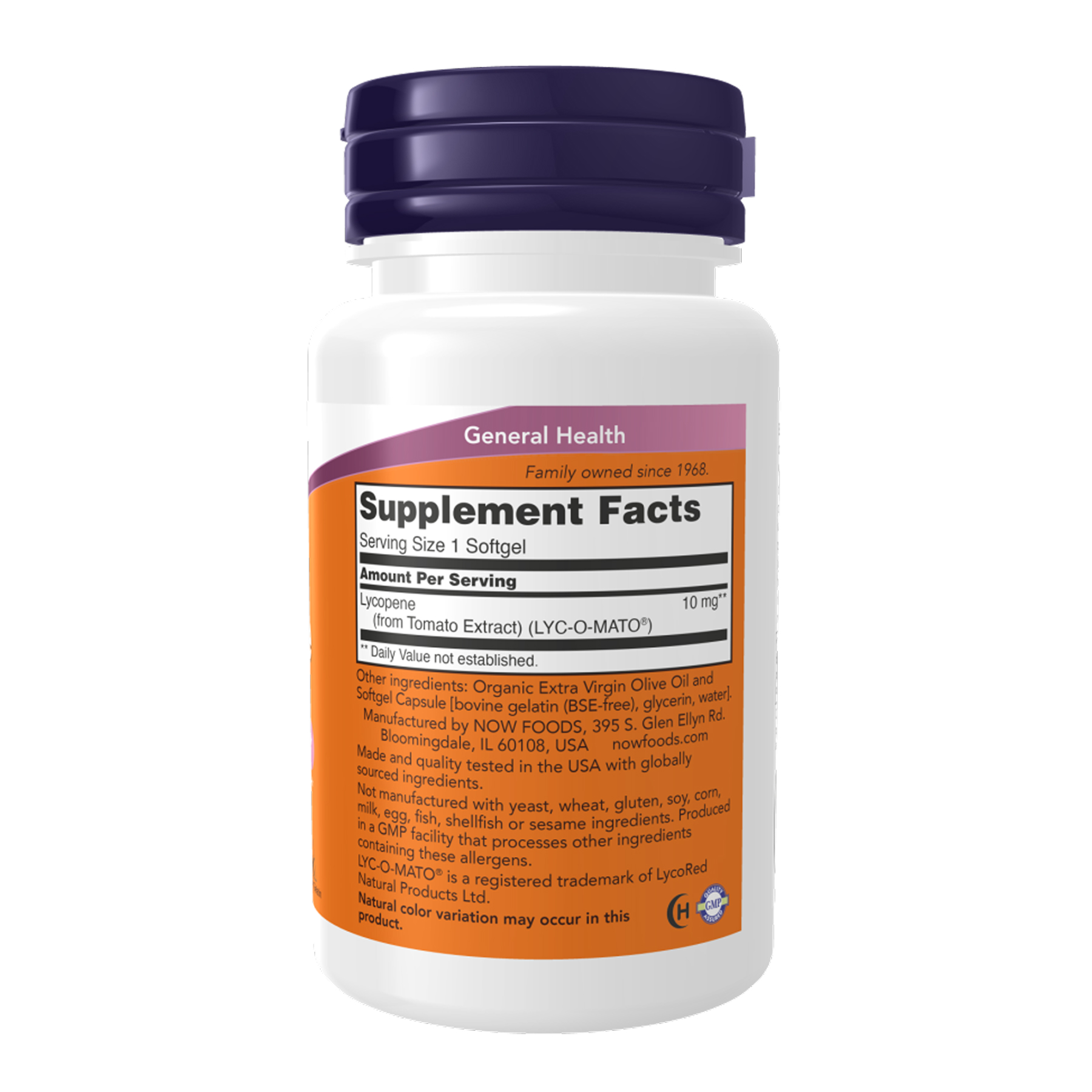 Now Foods Lycopene 10 mg - 60 softgels 2023-10-7481
