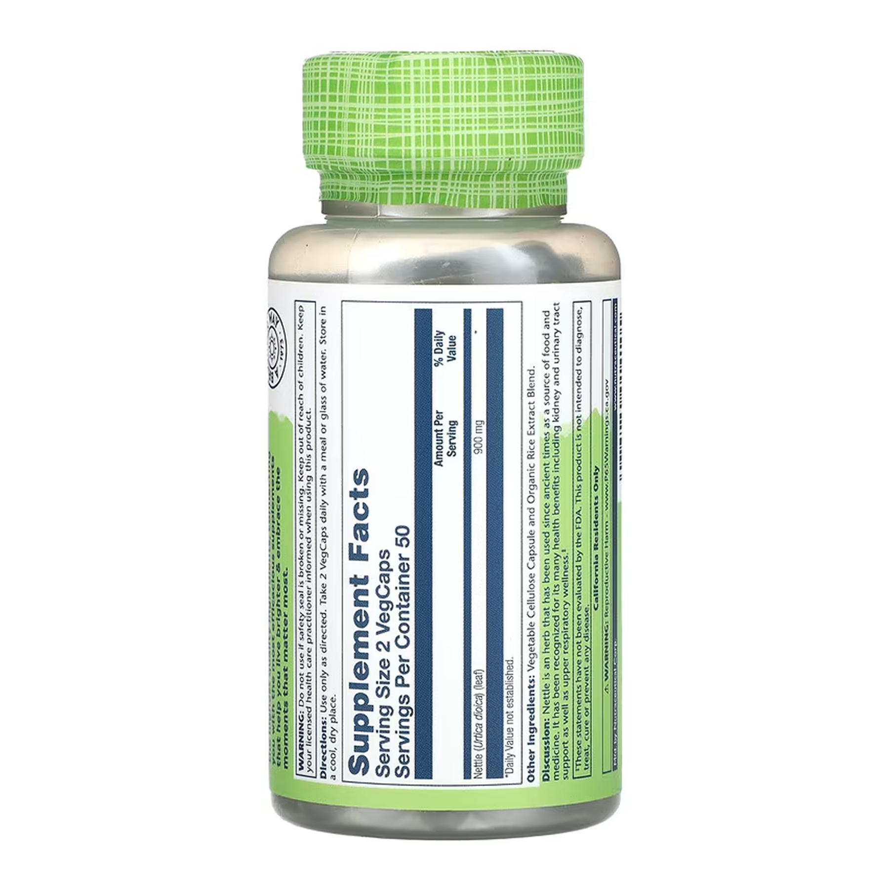 Solaray Nettle Leaf 450mg - 100 vcaps 2023-10-6965