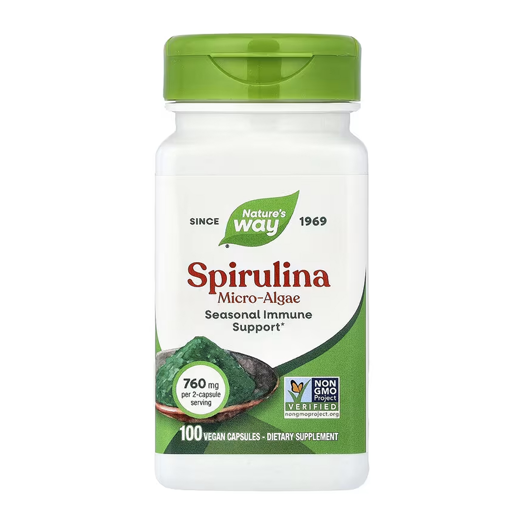 Nature's Way Spirulina Micro-Algae - 100 vcaps 2023-10-6853