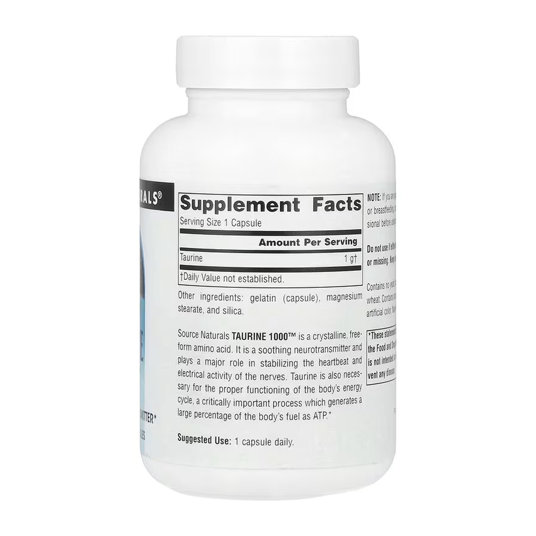 Source Naturals Taurine 1000™ 1000 mg - 60 caps 2023-10-6152