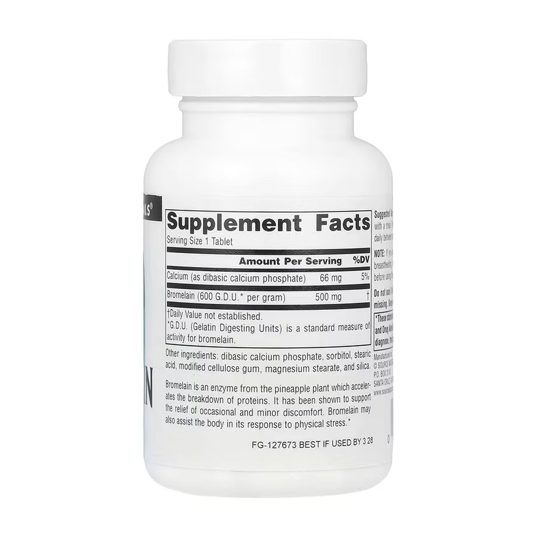 Source Naturals Bromelain 600 GDU - 60 tabs 2023-10-6481