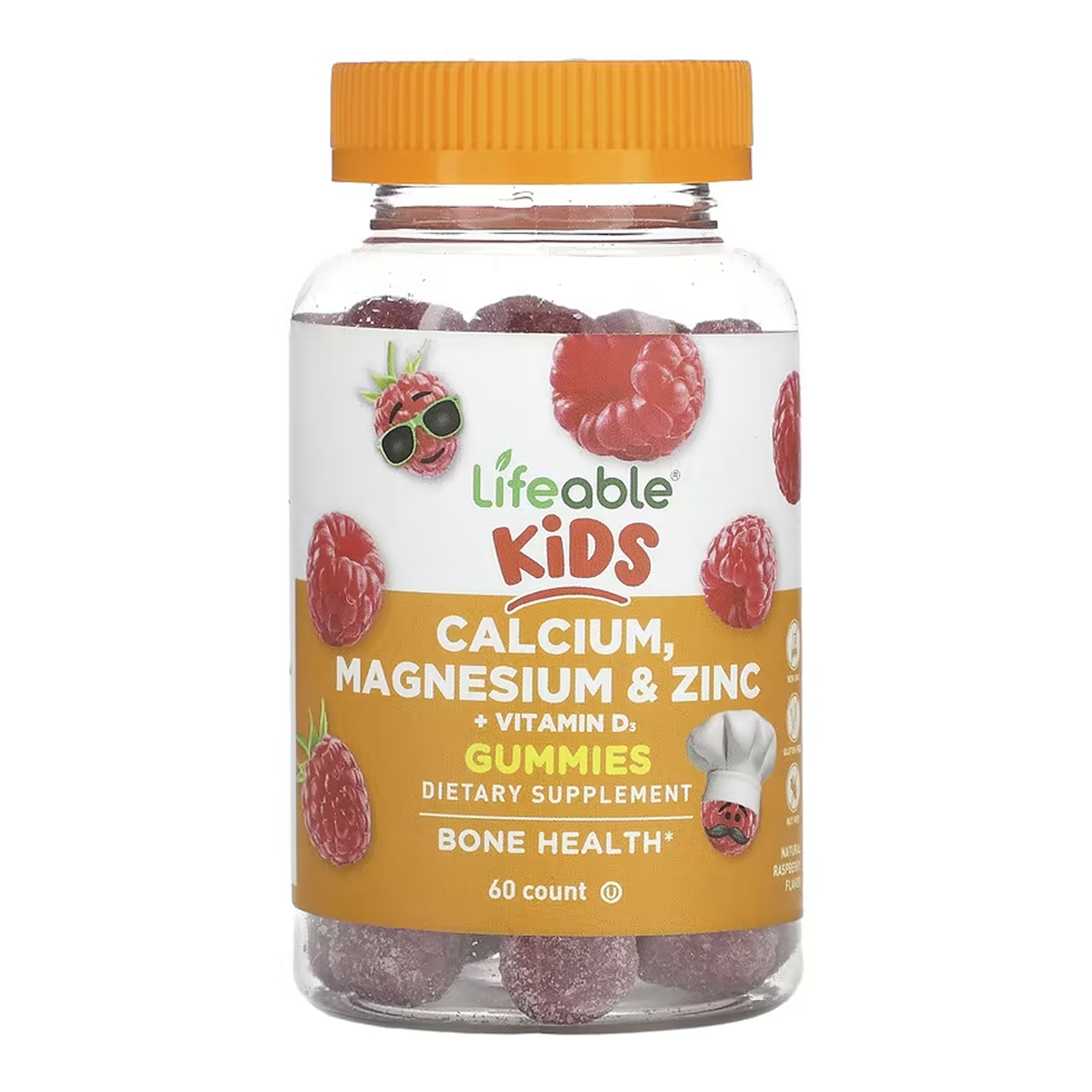 Lifeable Calcium Magnesium & Zinc + Vitamin D Kids - 60 gummies 2023-10-7273