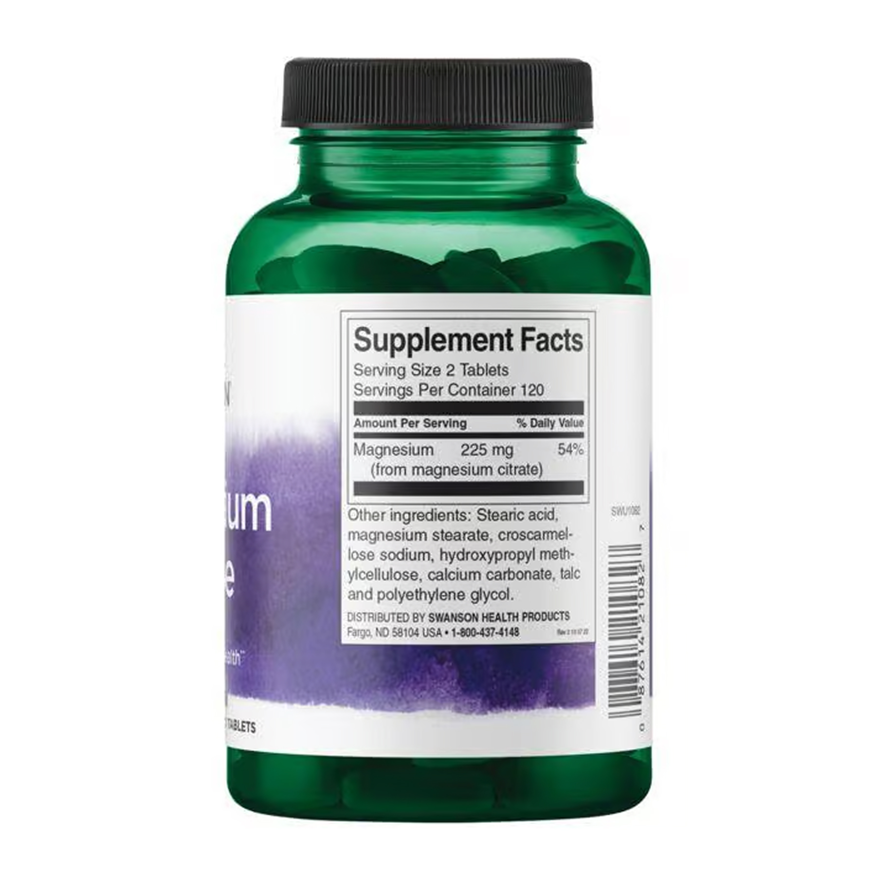 Swanson Magnesium Citrate Super Strength - 240 tabs 2023-10-5859