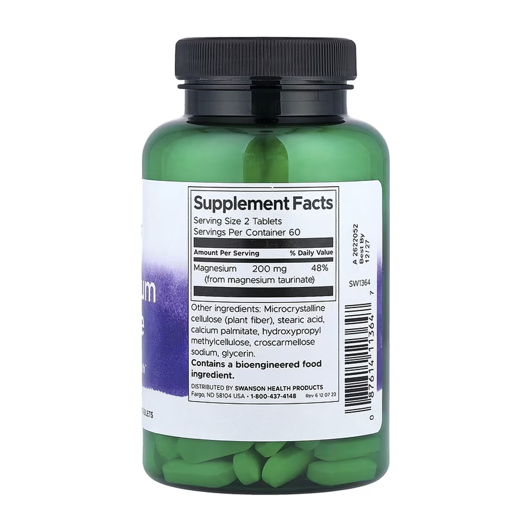 Swanson Magnesium Taurate 100 mg - 120 tabs 2023-10-6665