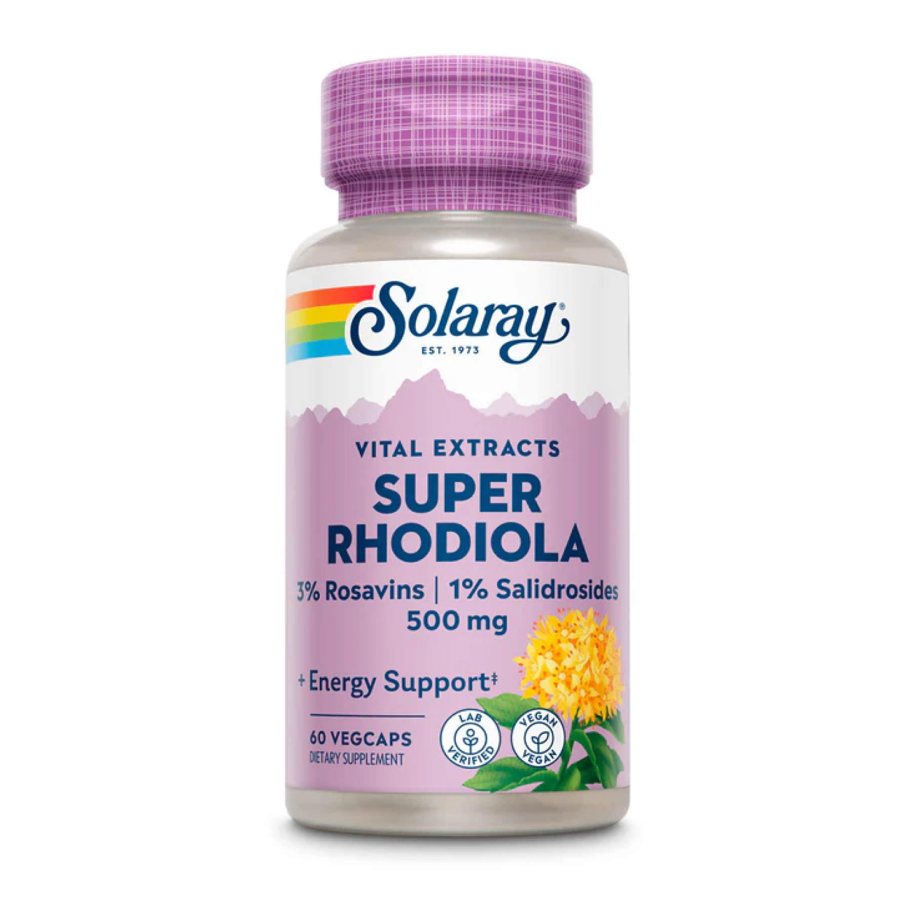 Solaray Super Rhodiola Root Extract 500mg - 60 vcaps 2023-10-2405
