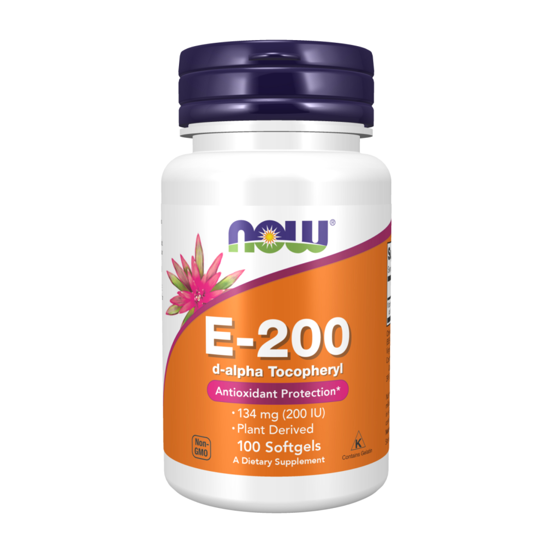 Now Foods Vitamin E-200 D-Alpha Tocopheryl - 100 softgels 2023-10-3091