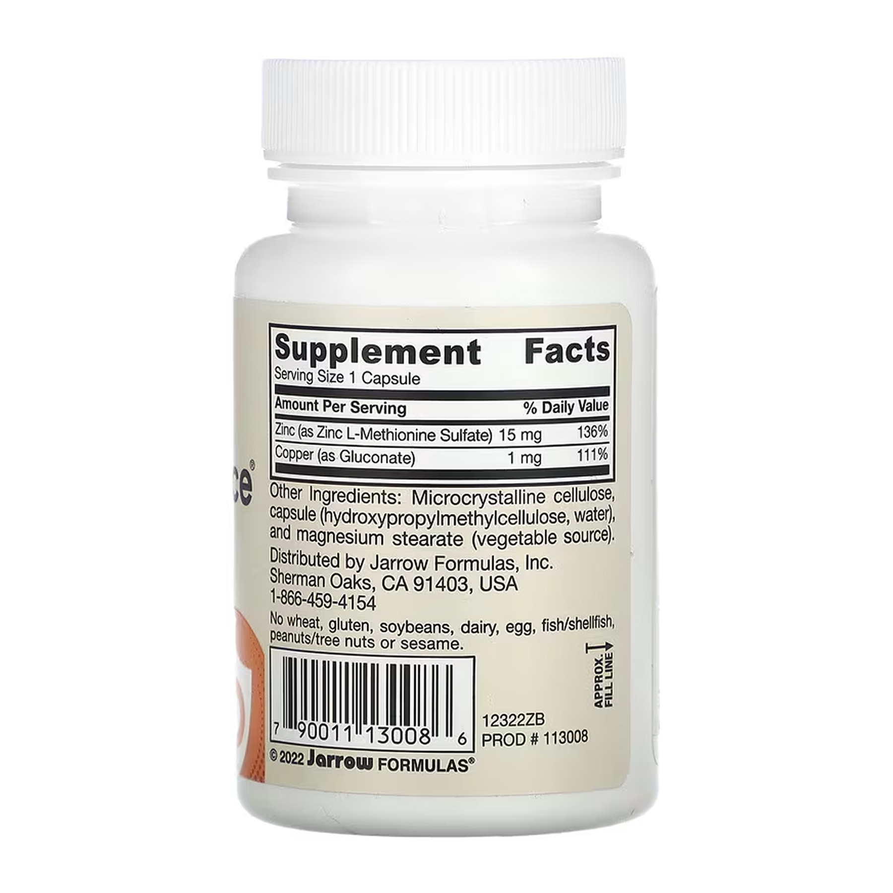 Jarrow Formulas Zinc Balance - 100 caps 2023-10-6186