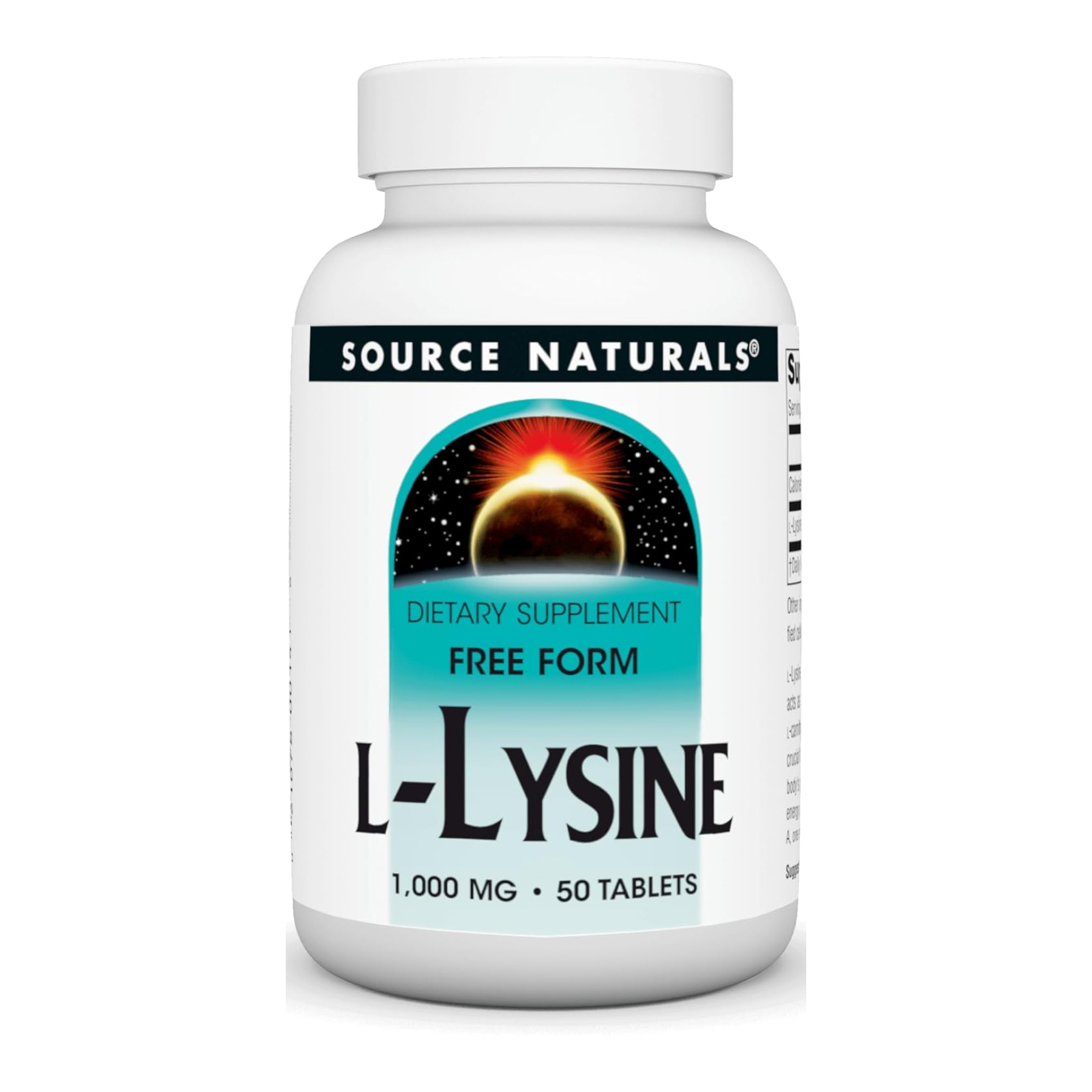 Source Naturals L-Lysine 1000mg - 50 tabs 2023-10-4606