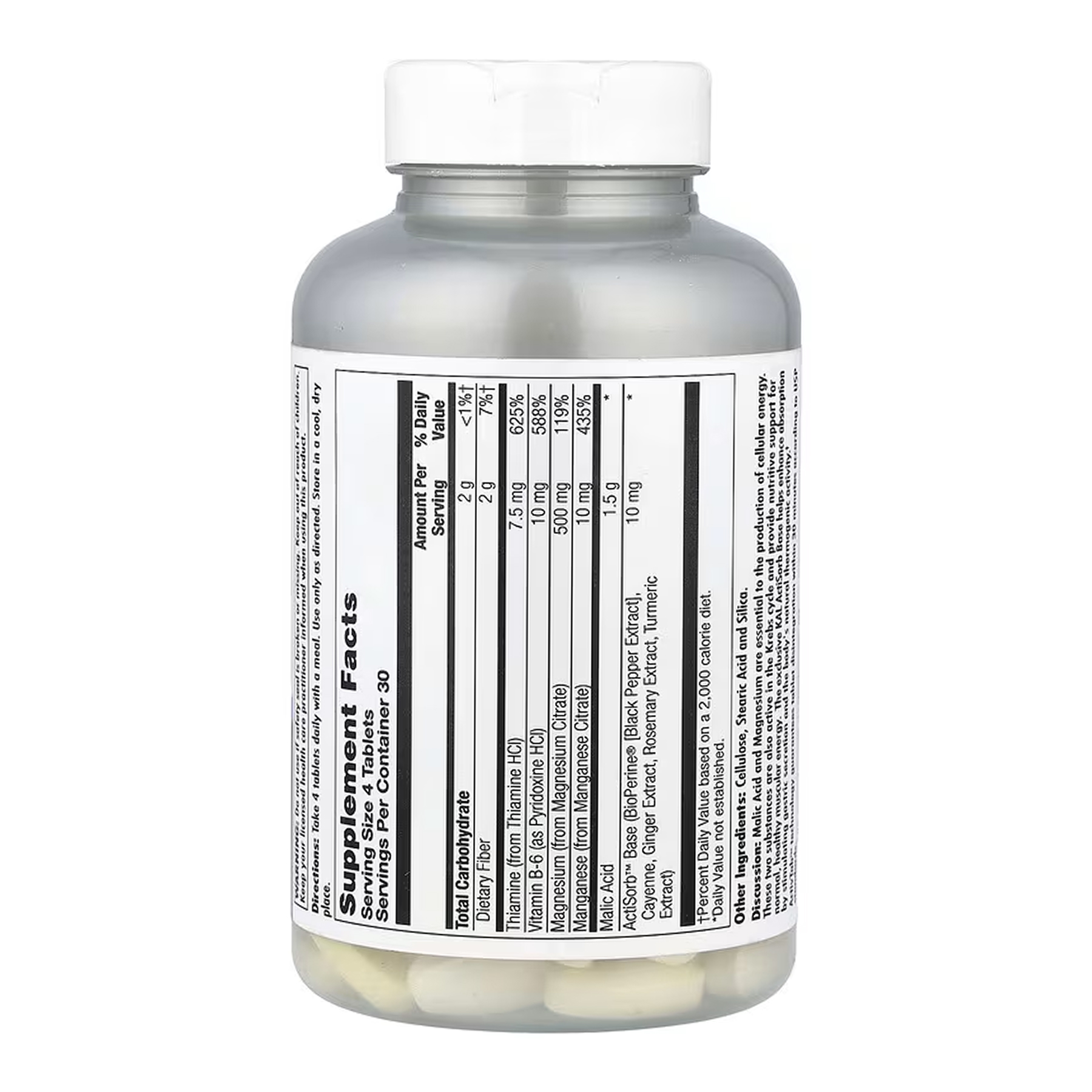KAL Malic Acid with Magnesium - 120 tabs 2023-10-7241