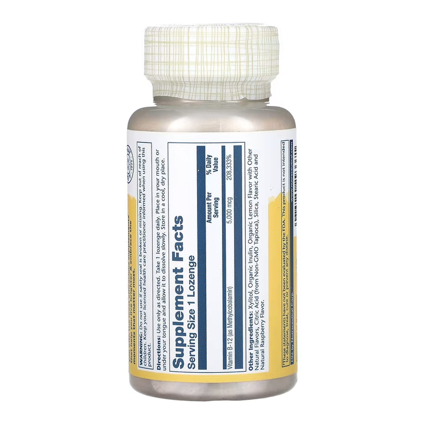 Solaray Methyl B-12 5000 mcg - 60 lozenges 2023-10-6776