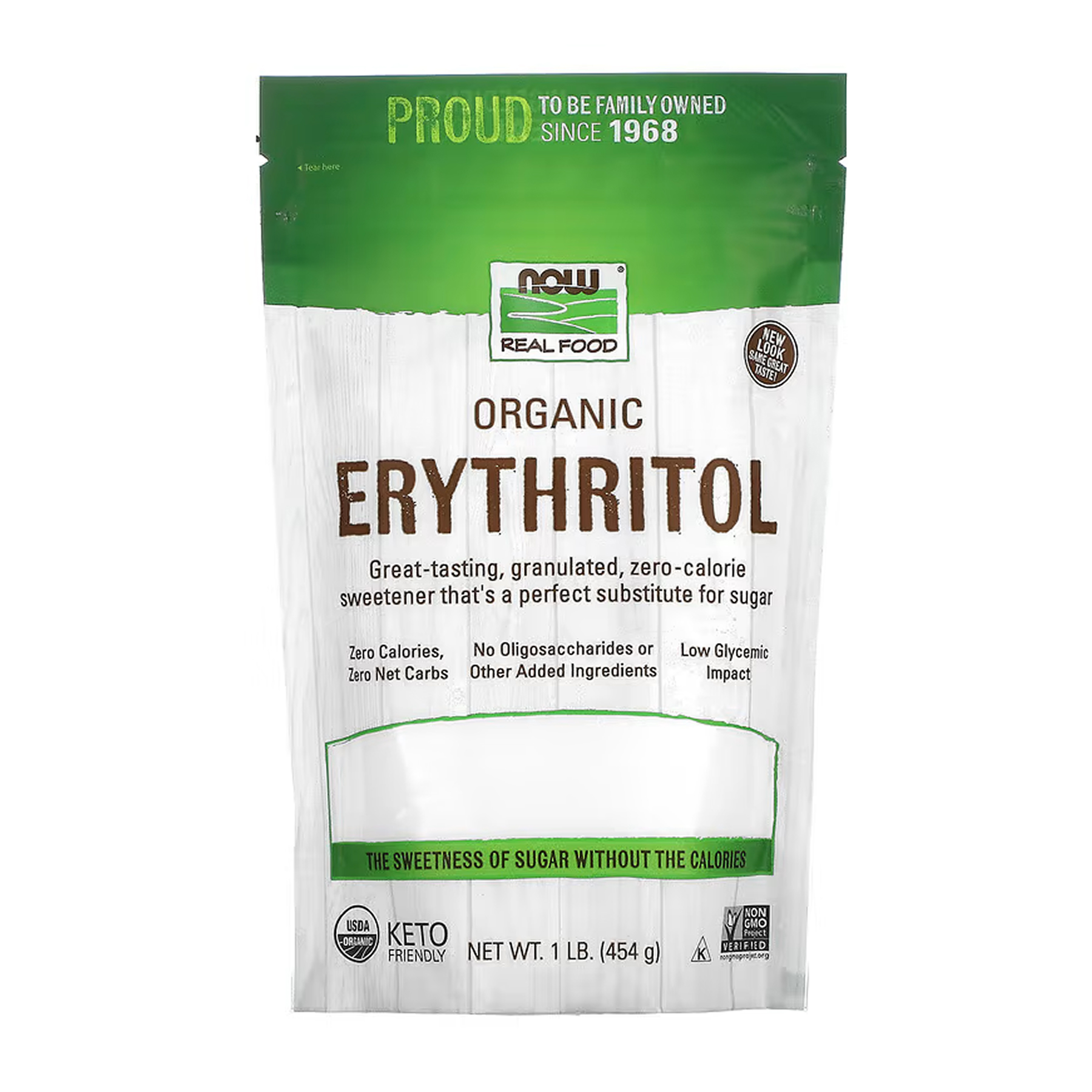 Now Foods Organic Erythritol - 454g 2023-10-6864