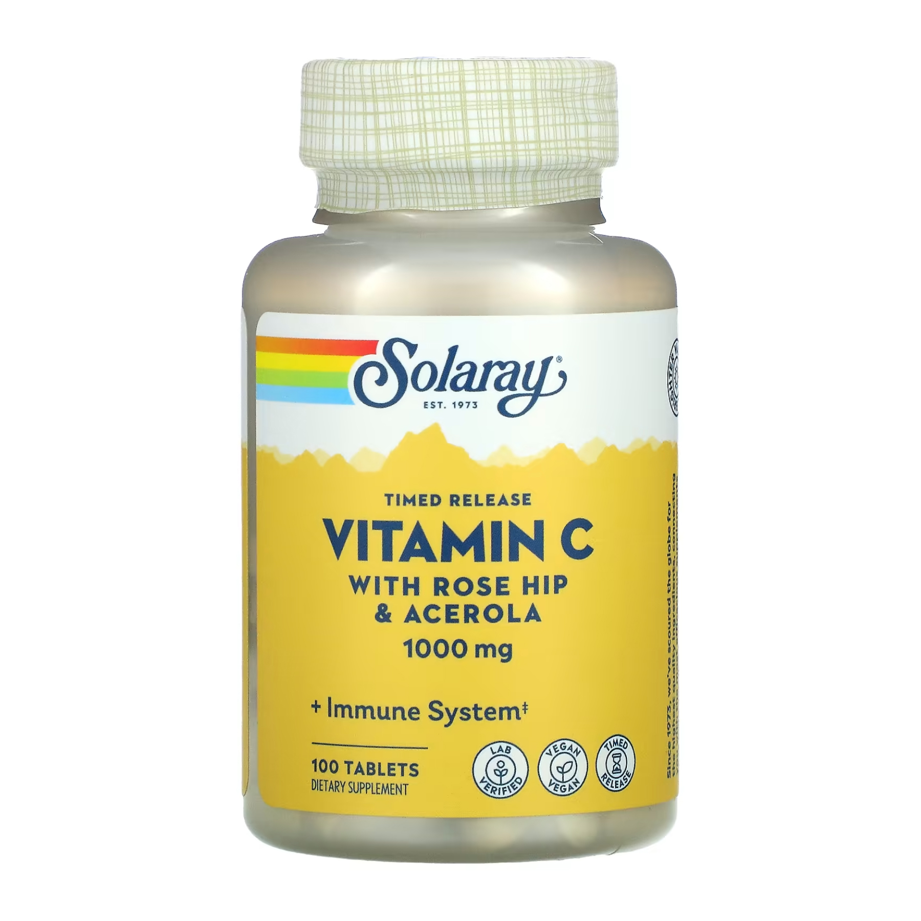 Solaray Vitamin C with Rose Hips & Ace 1000mg - 100 tabs 2023-10-3426