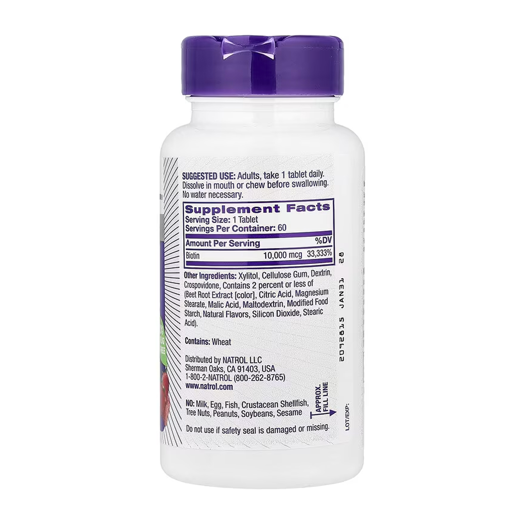 NATROL Biotin 10,000mcg - 60 tabs 100-82-8111495-20