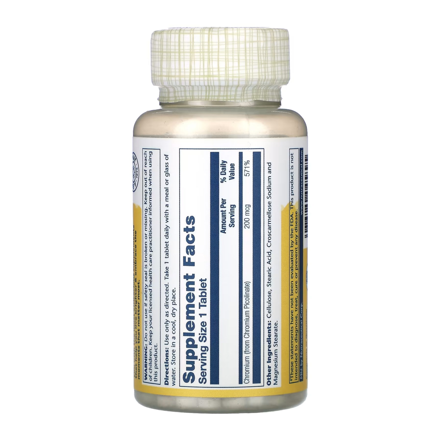 Solaray Chromium Picolinate 200mcg - 100 tabs 2023-10-3427