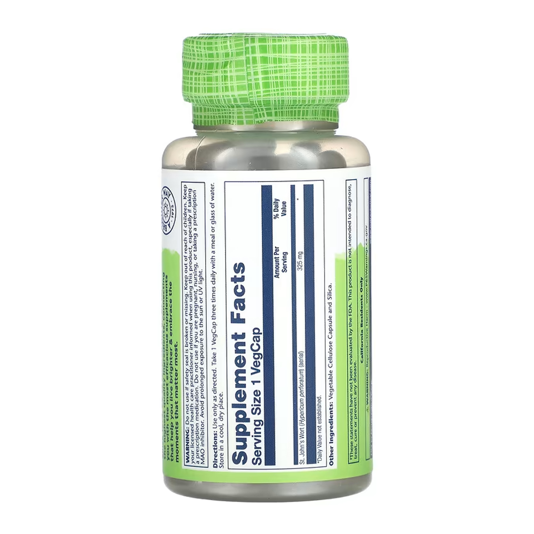 Solaray St. John's Wort Aerial 325mg - 100 vcaps 2023-10-6727
