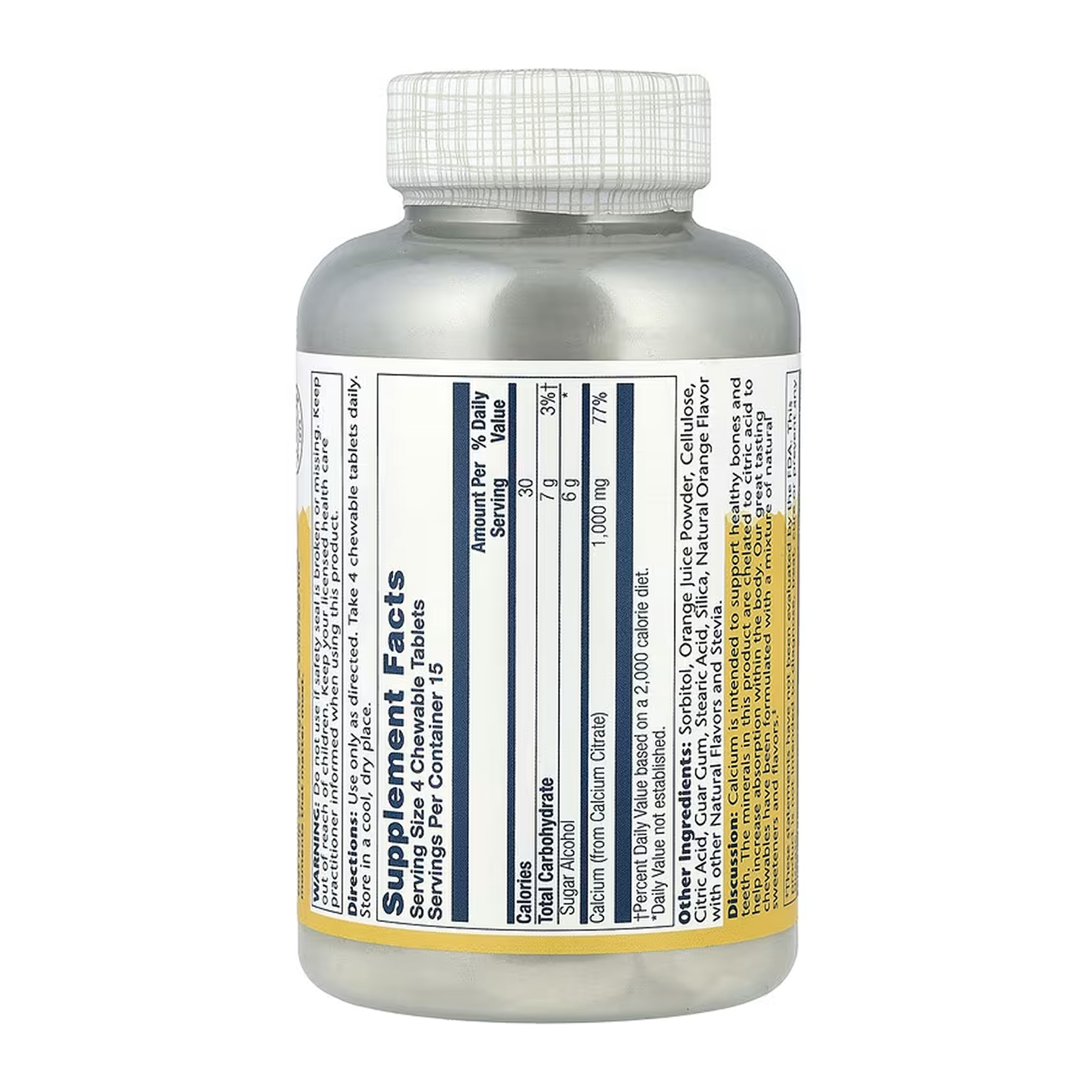 Solaray Calcium Citrate 1000mg - 60 chewables 2023-10-6968