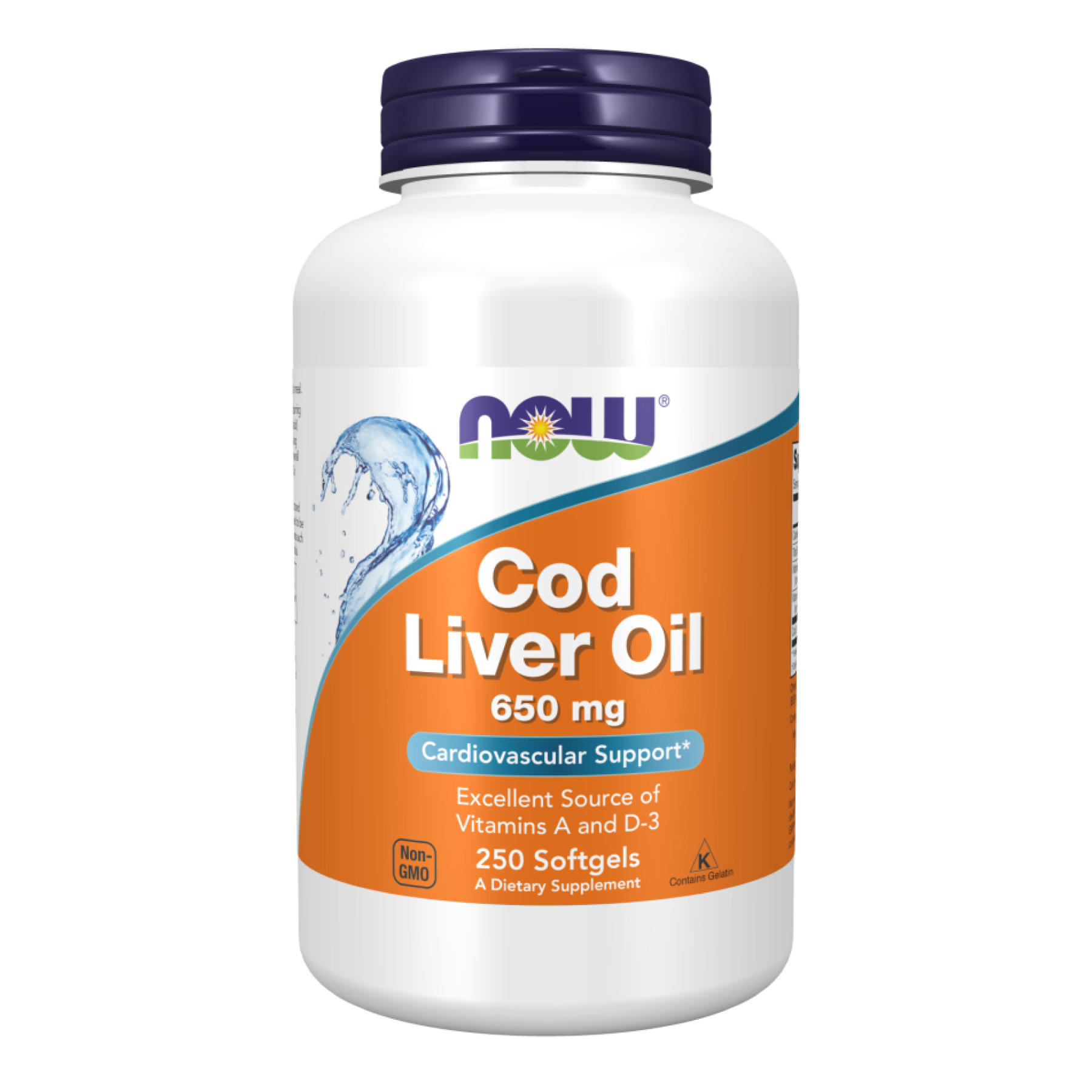 Now Foods Cod Liver Oil 650mg - 250 sgels 2022-10-2375
