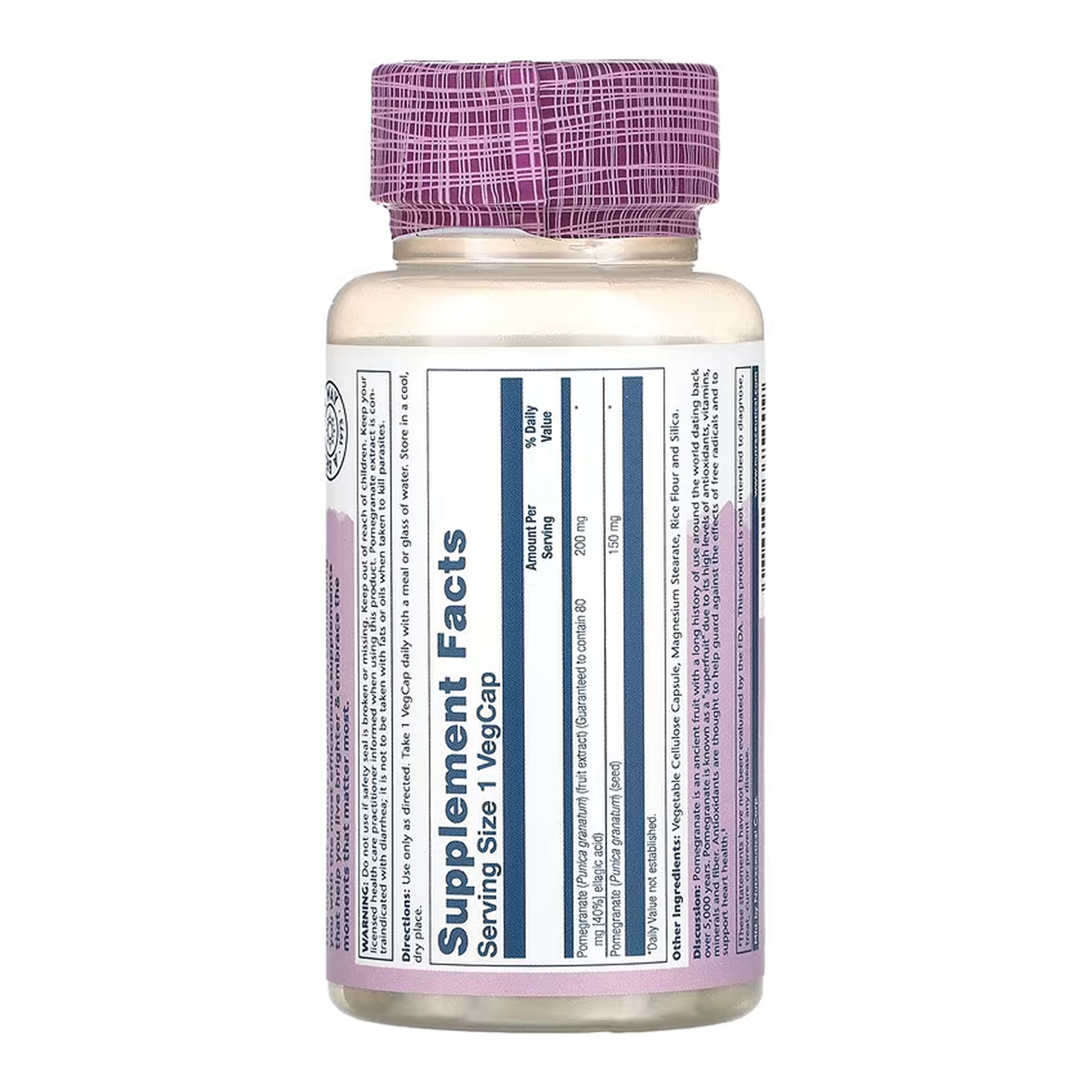 Solaray Pomegranate 200mg - 60 vcaps 2023-10-6778