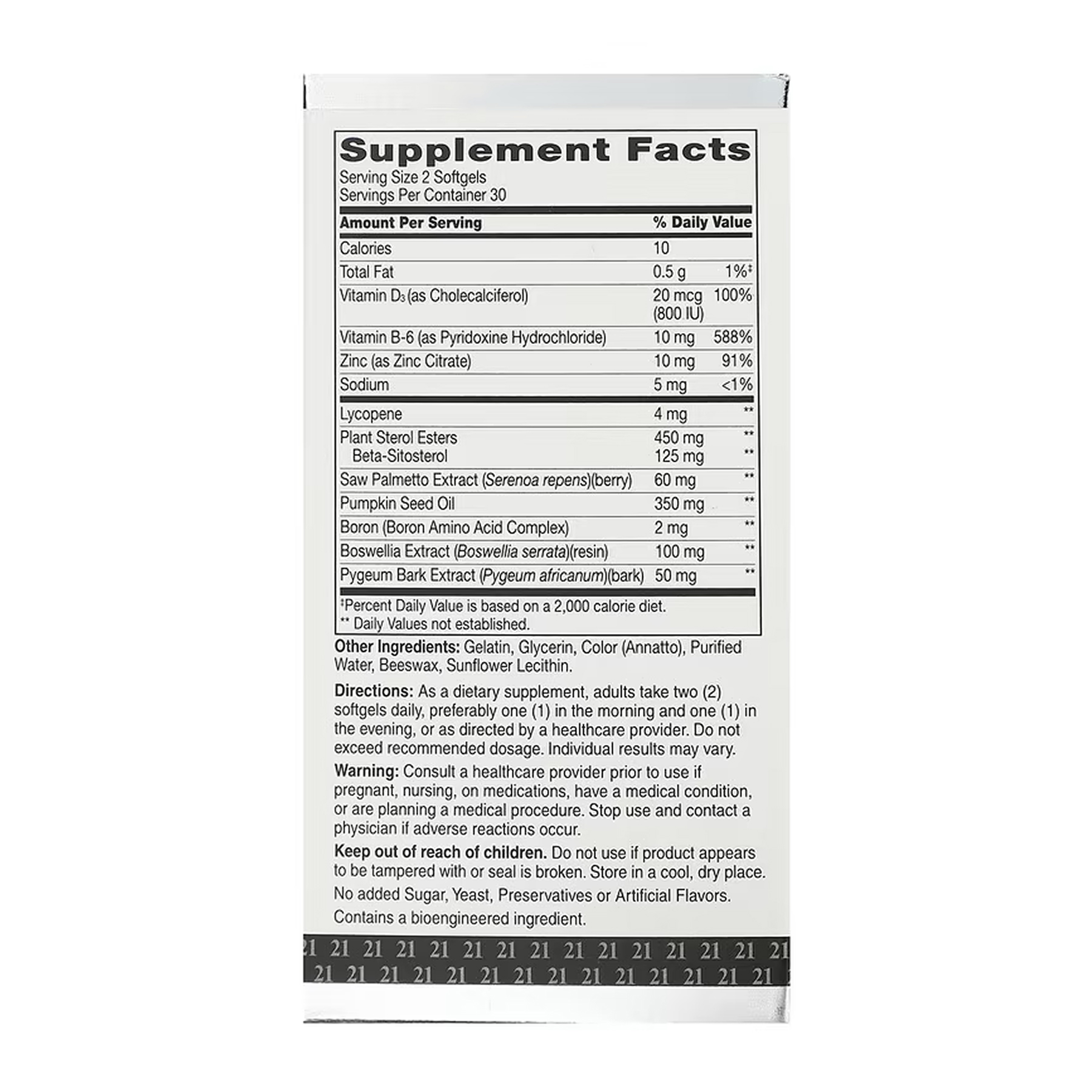 21st Century Prostate Health - 60 softgels 2023-10-7105