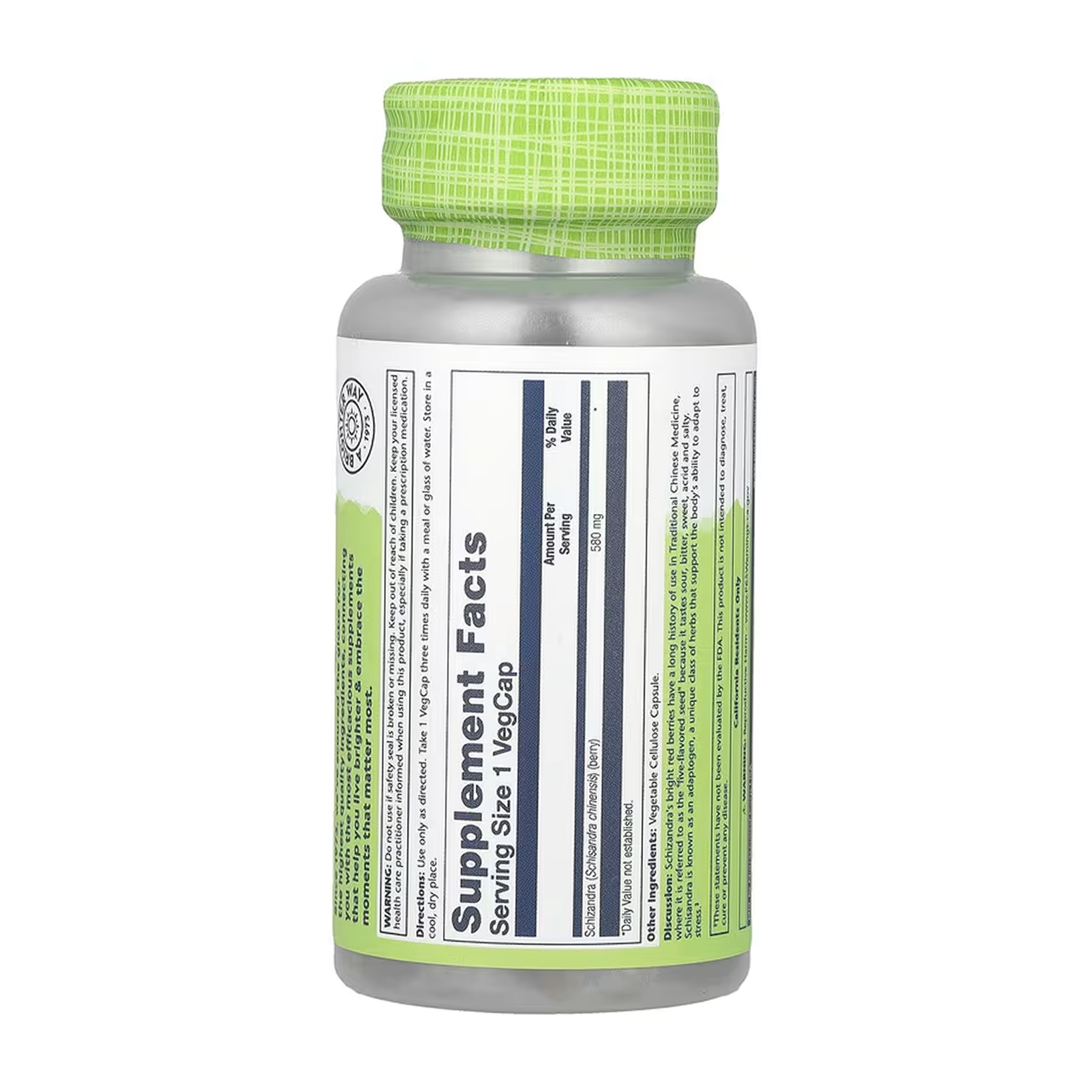 Solaray Schizandra Berry 580mg - 100 vcaps 2023-10-6728